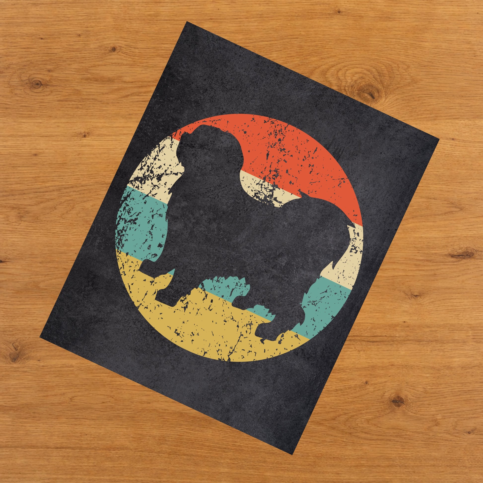 Tibetan Terrier Dog Icon Retro 8"x10" Wall Art Print