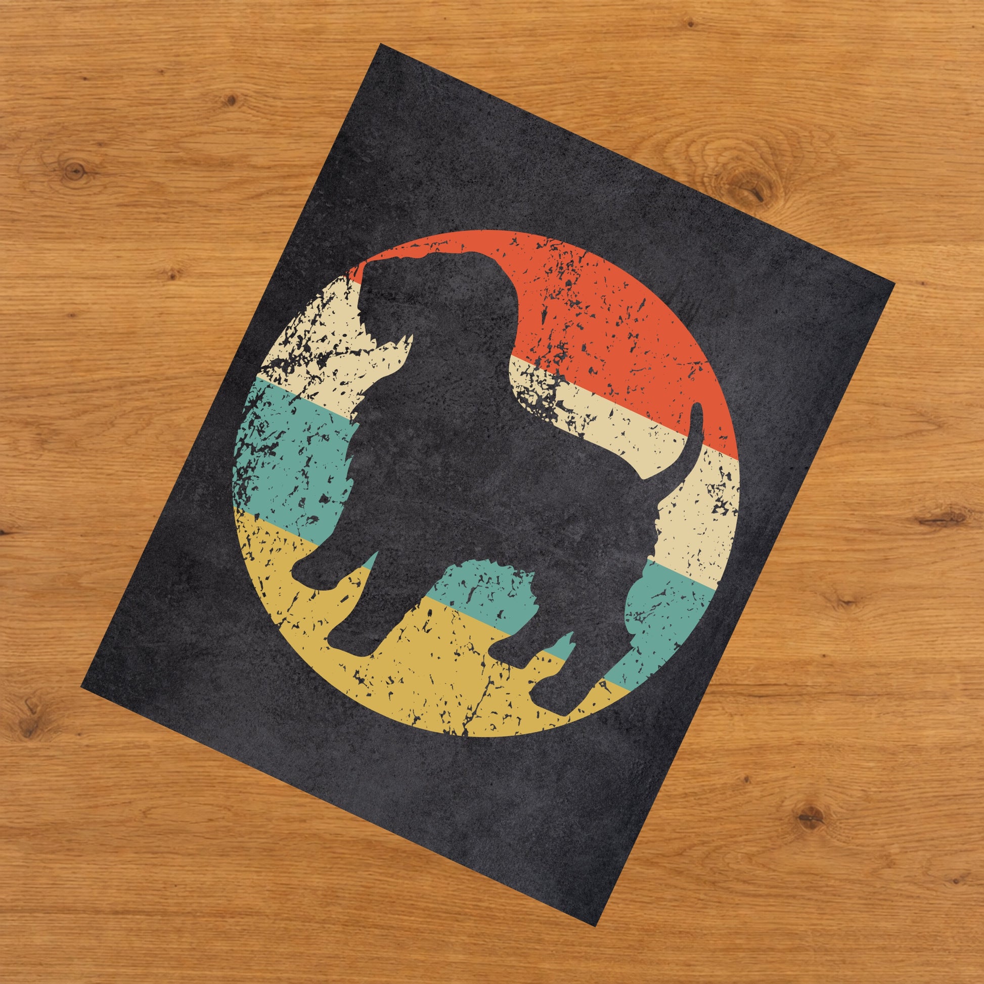 Wheaten Terrier Dog Icon Retro 8"x10" Wall Art Print