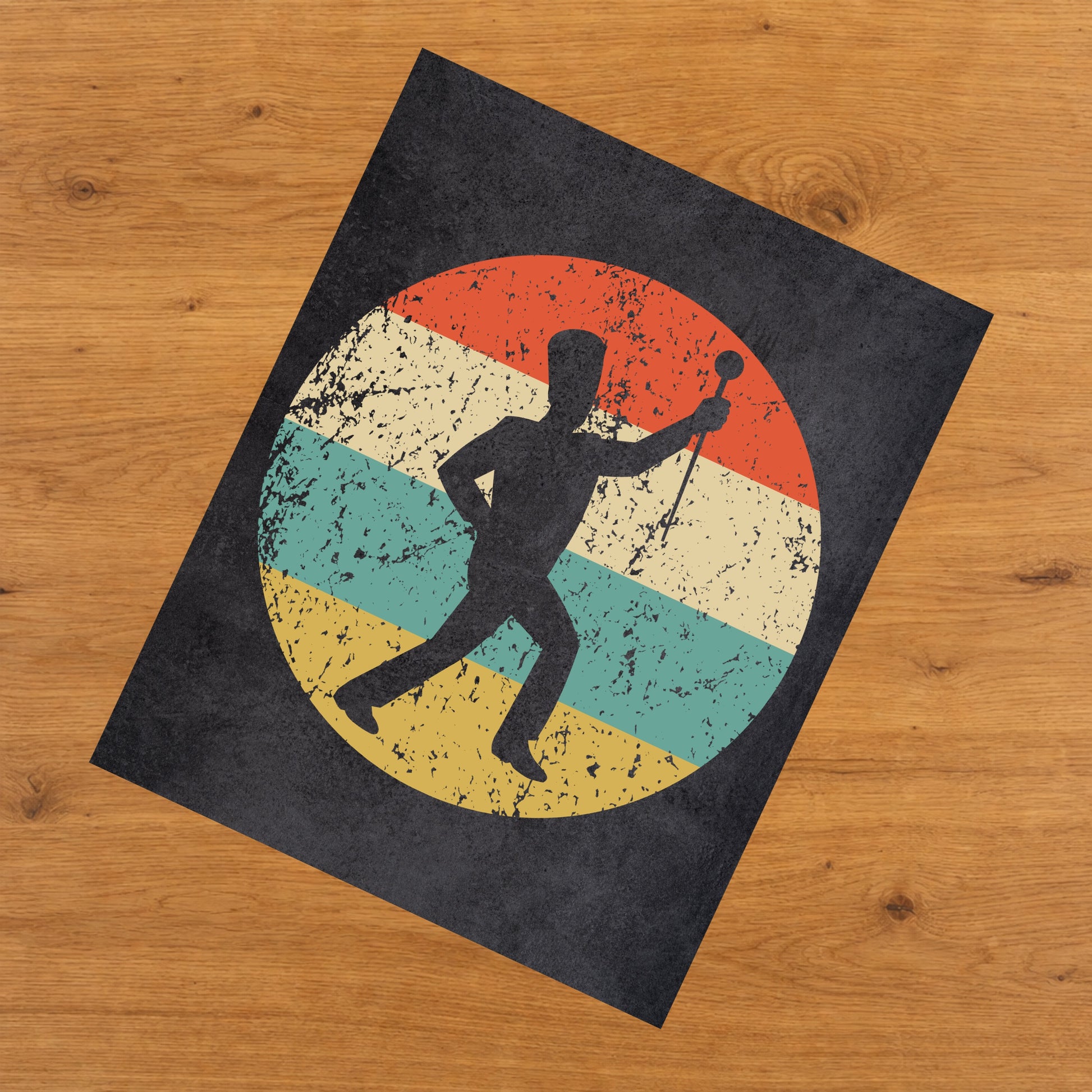 Drum Major Marching Band Icon Retro 8"x10" Wall Art Print