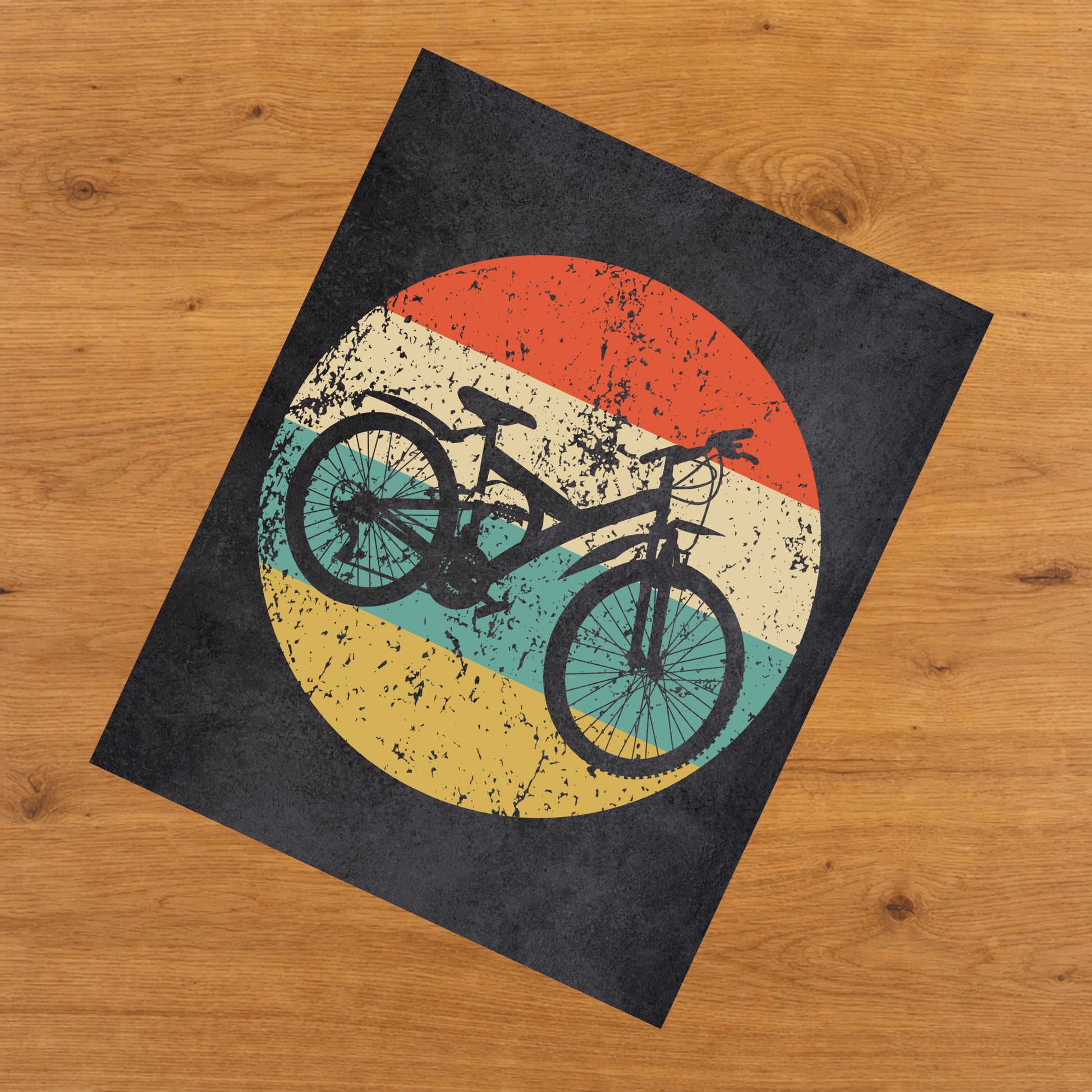 Mountain Bike Icon Retro 8"x10" Wall Art Print