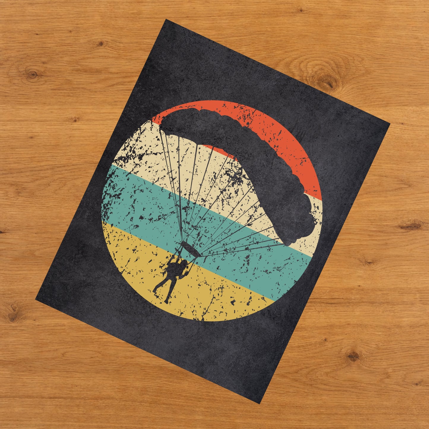 Skydiving Parachute Icon Retro 8"x10" Wall Art Print