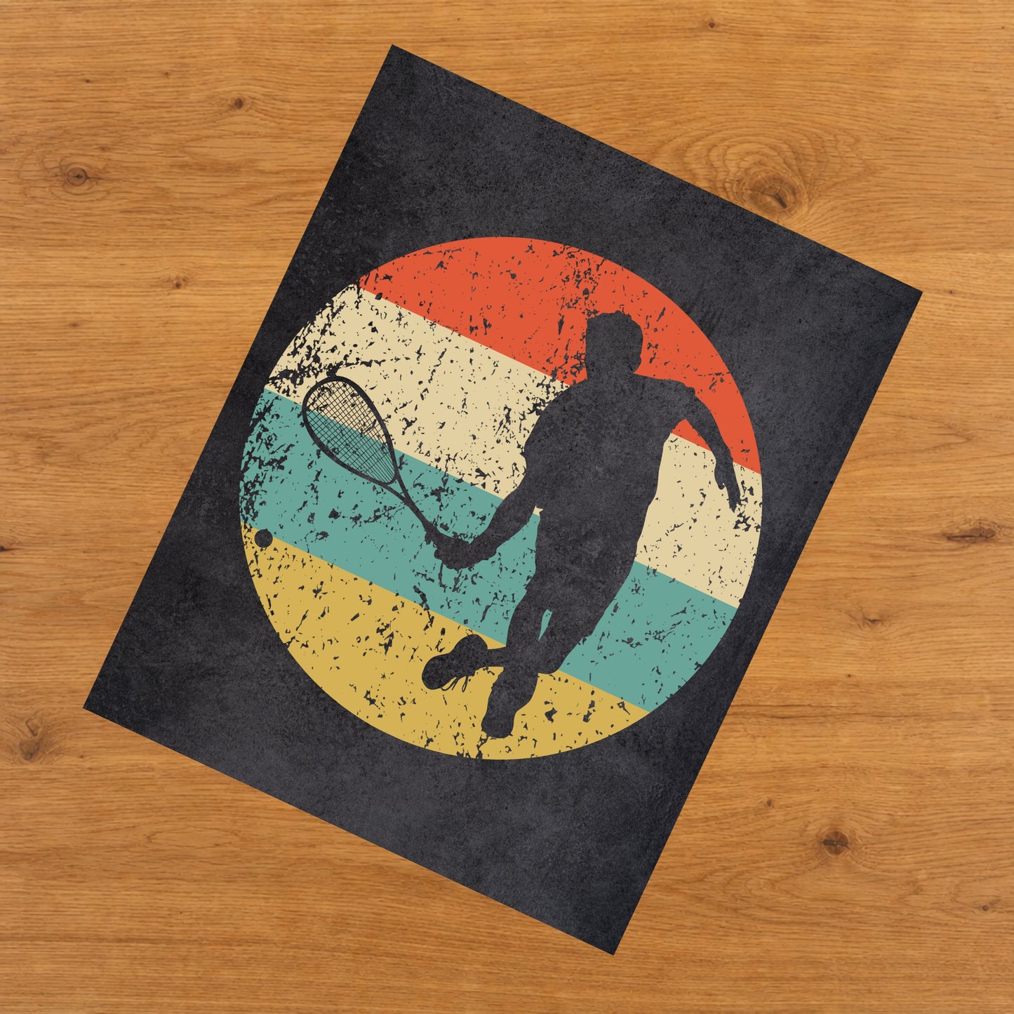 Squash Player Sports Icon Retro 8"x10" Wall Art Print