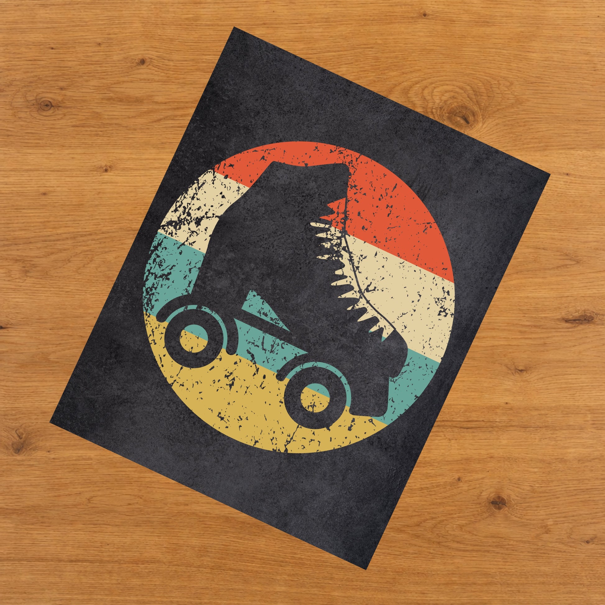 Roller Skate Roller Derby Icon Retro 8"x10" Wall Art Print