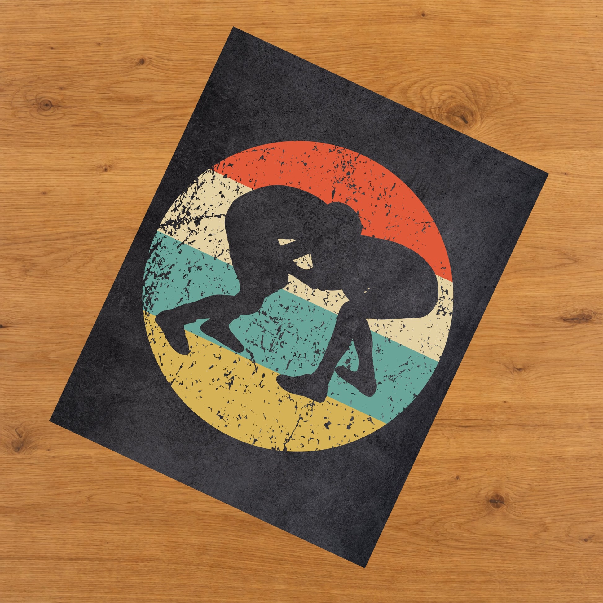 Wrestlers Wrestling Sports Icon Retro 8"x10" Wall Art Print