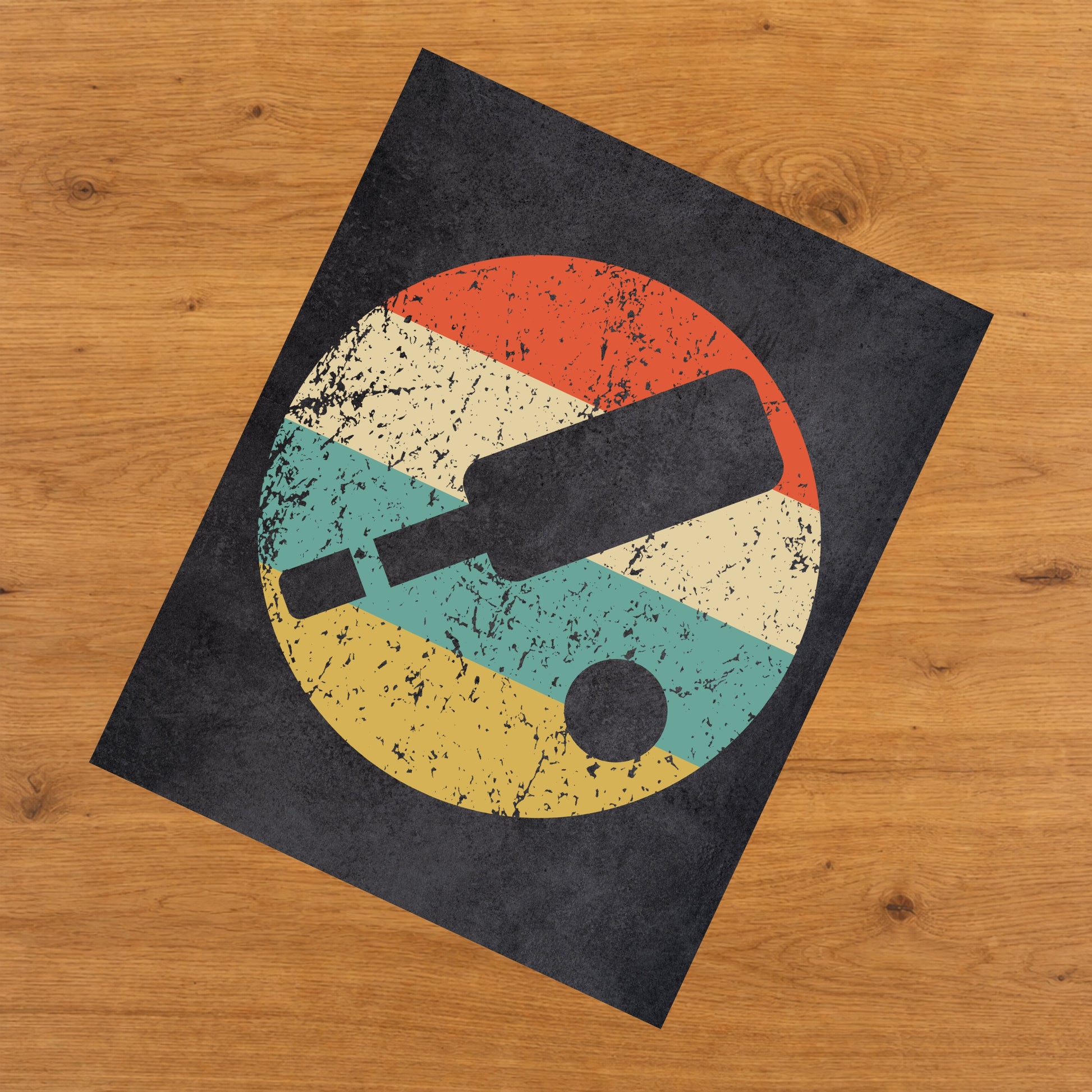 Cricket Paddle Sports Icon Retro 8"x10" Wall Art Print