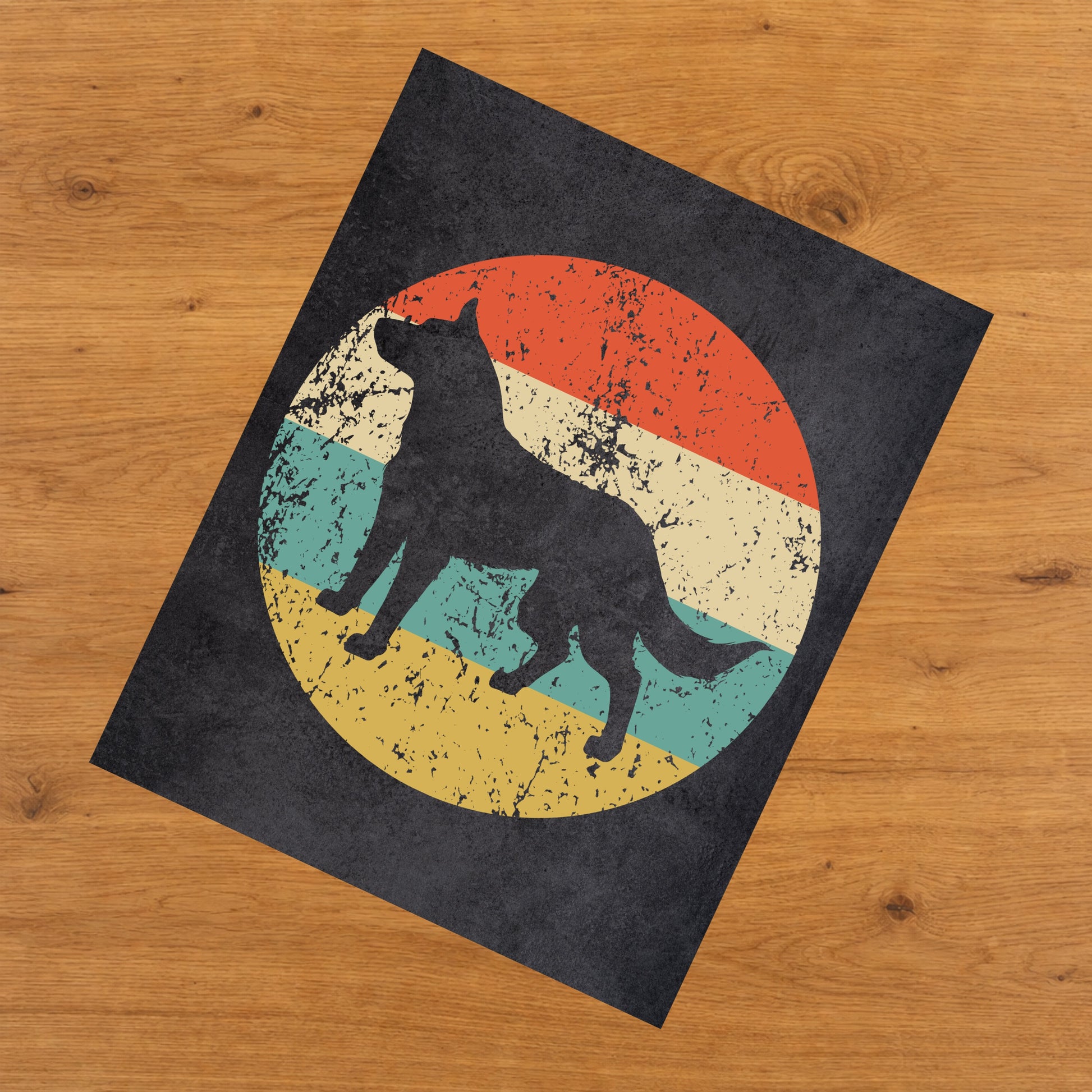 Australian Cattle Dog Icon Retro 8"x10" Wall Art Print