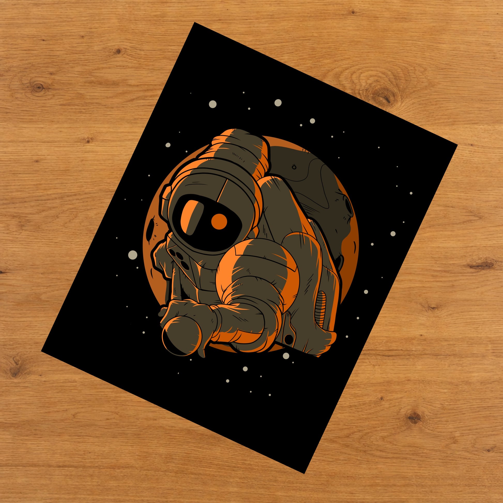Billiards Astronaut Outer Space Spaceman 8"x10" Wall Art Print