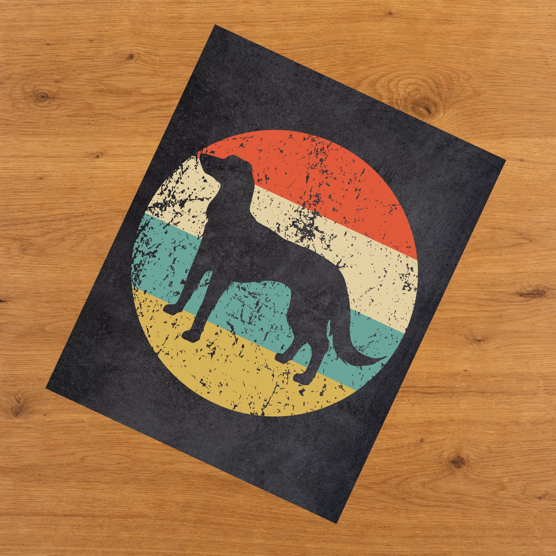 Saluki Dog Icon Retro 8"x10" Wall Art Print