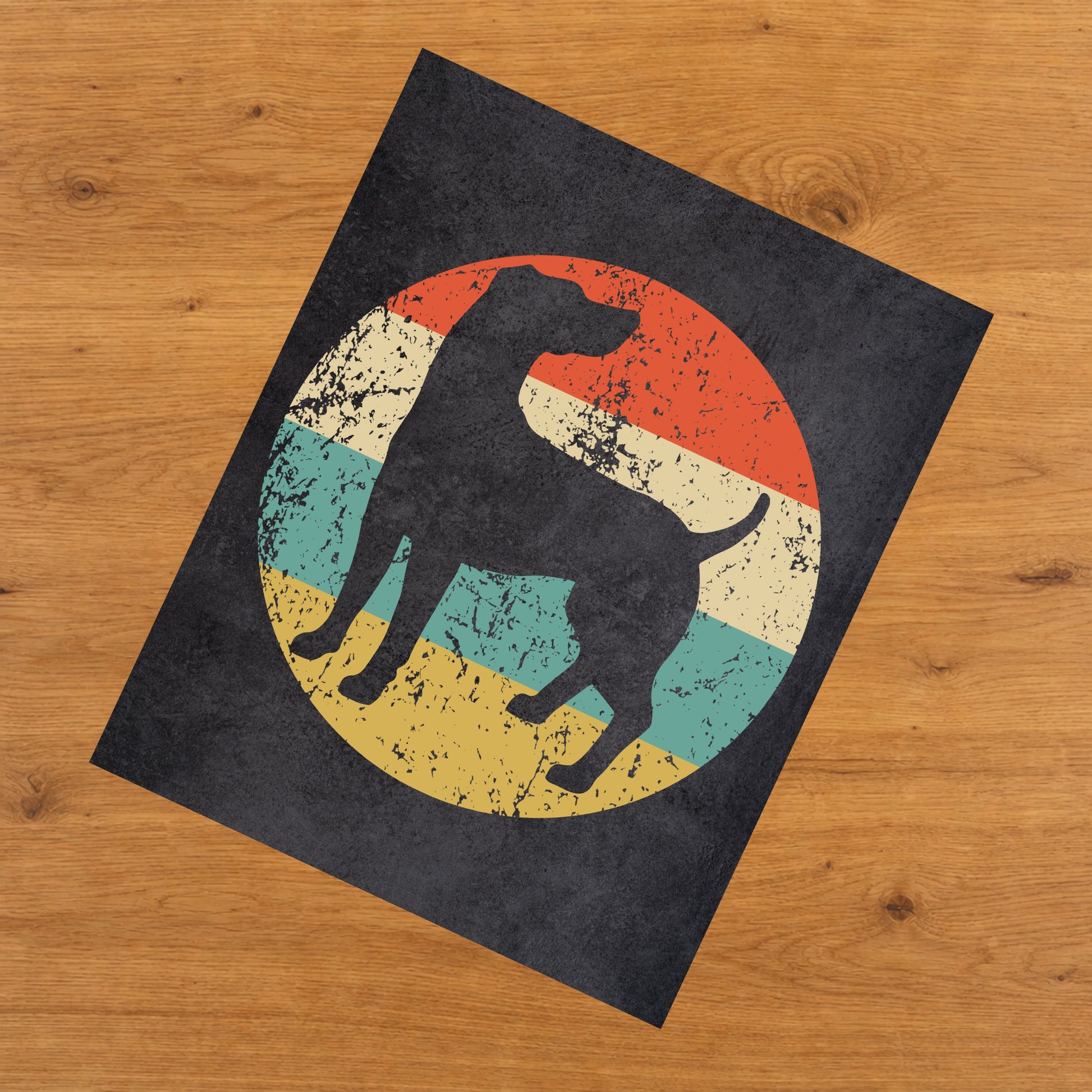 Weimaraner Dog Icon Retro 8"x10" Wall Art Print