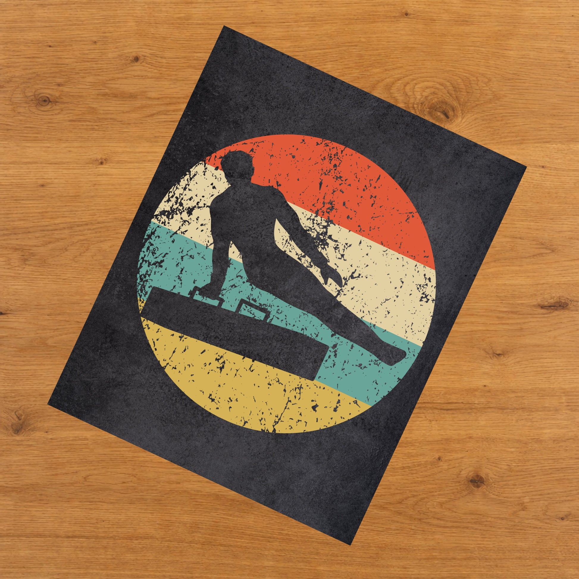 Male Gymnast Pommel Horse Gymnastics Icon Retro 8"x10" Wall Art Print