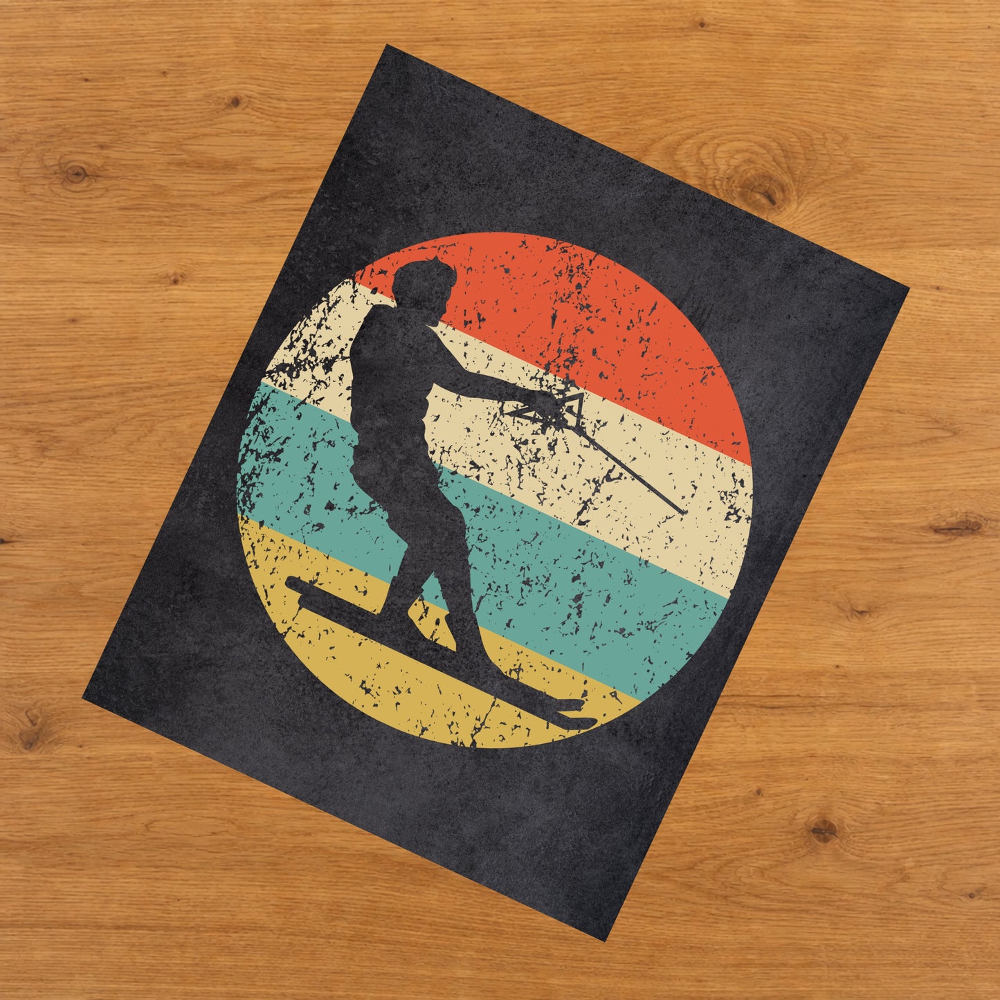 Waterskiing Waterskier Icon Retro 8"x10" Wall Art Print