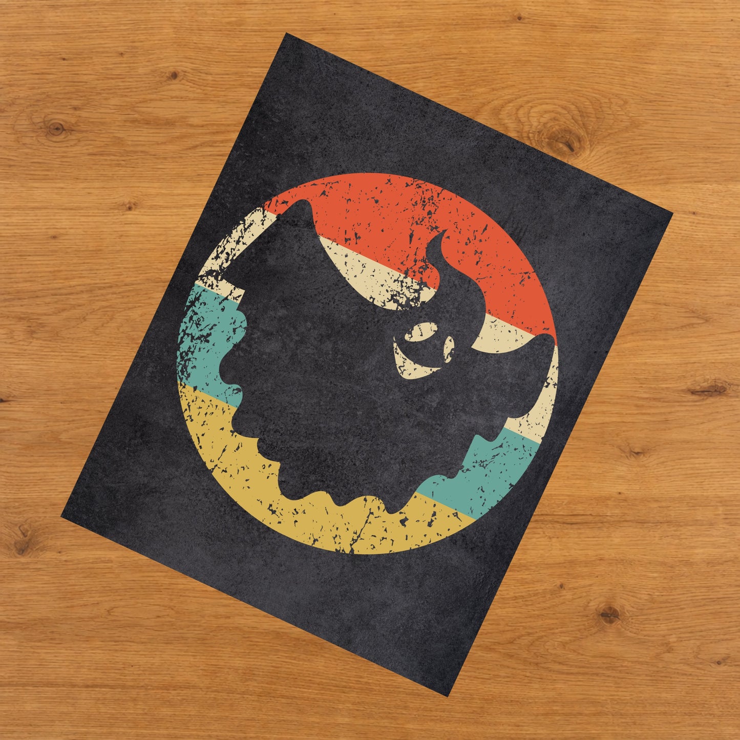 Scary Ghost Halloween Icon Retro 8"x10" Wall Art Print