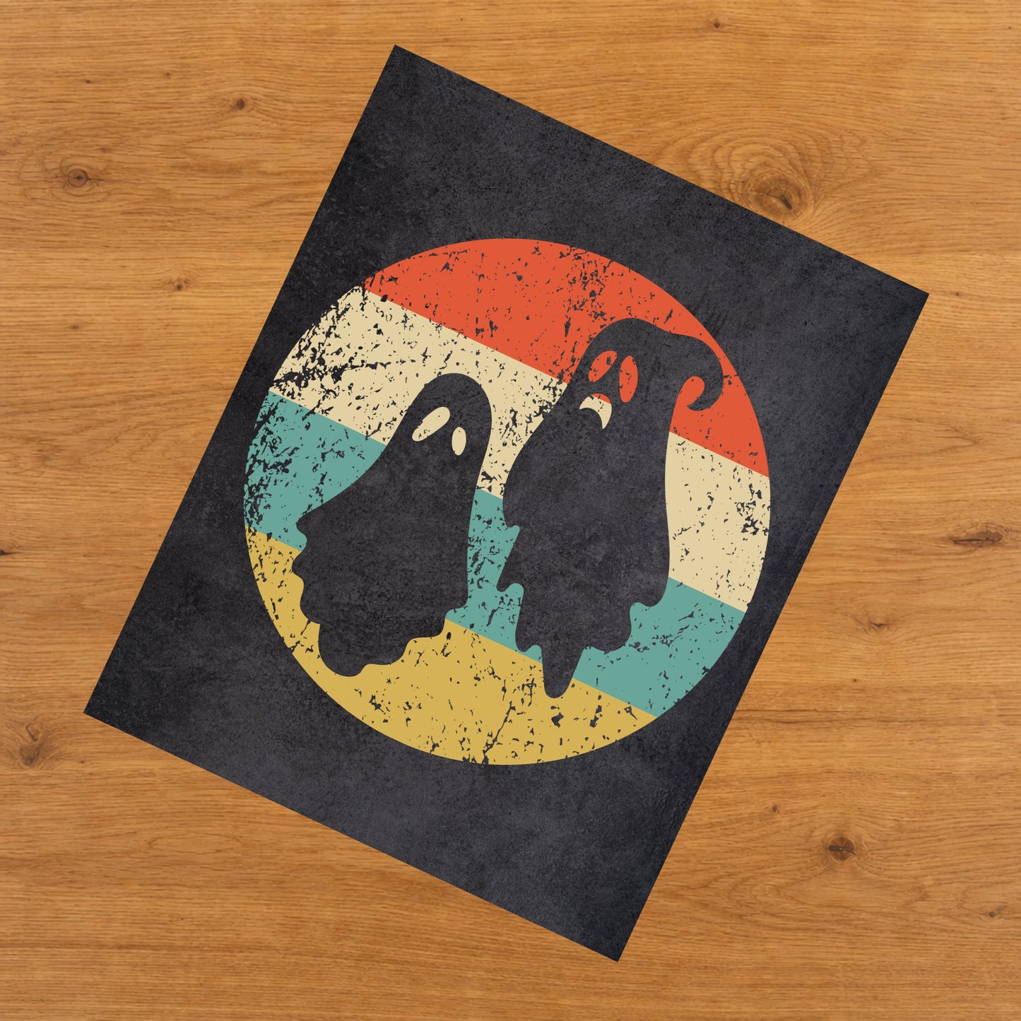 Scary Ghosts Halloween Icon Retro 8"x10" Wall Art Print