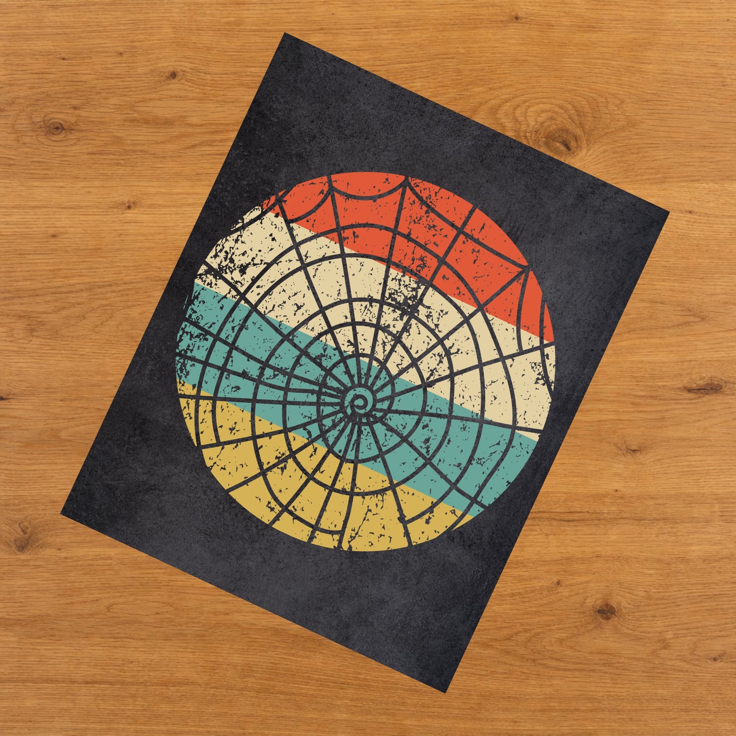 Spider Web Halloween Icon Retro 8"x10" Wall Art Print