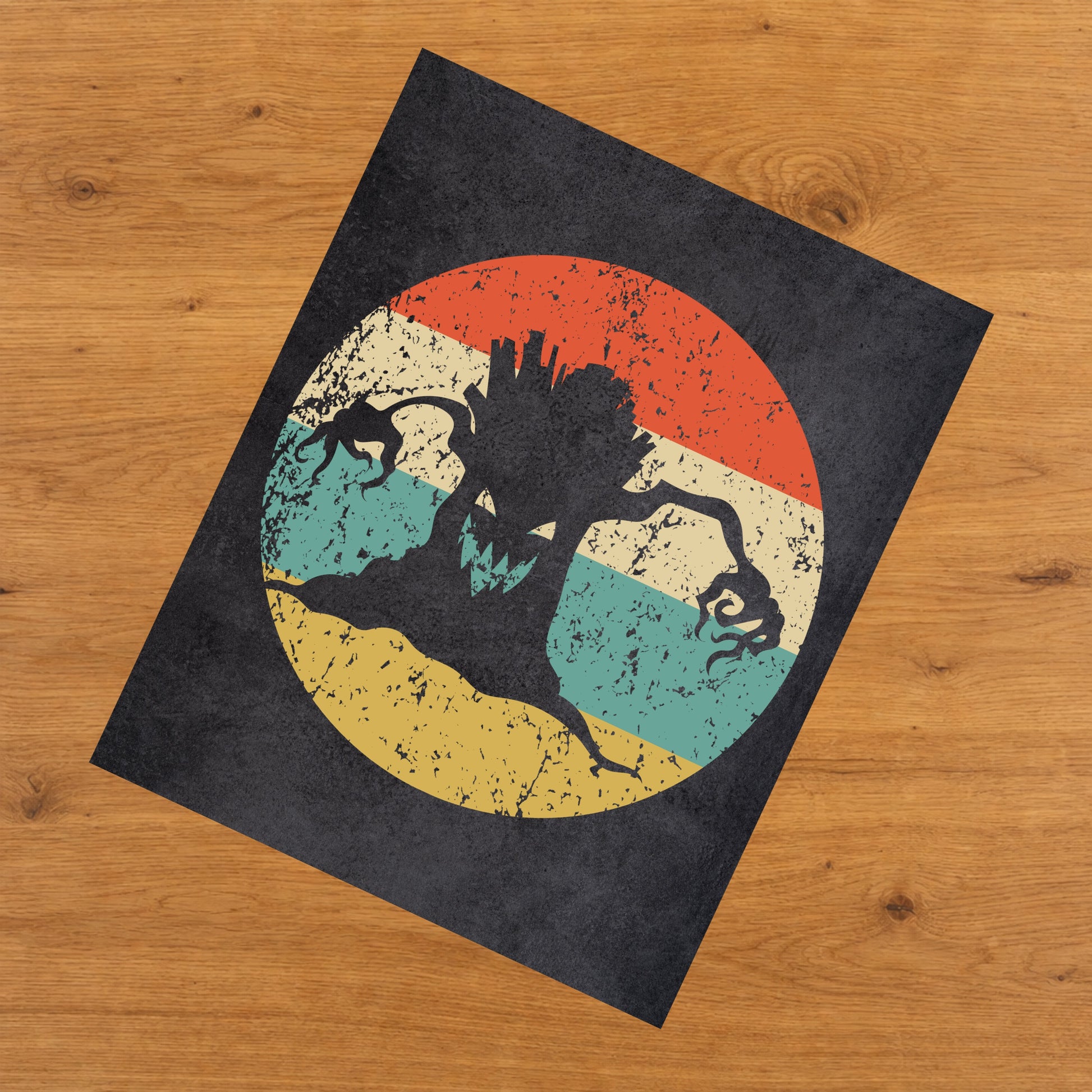 Haunted Tree Halloween Icon Retro 8"x10" Wall Art Print