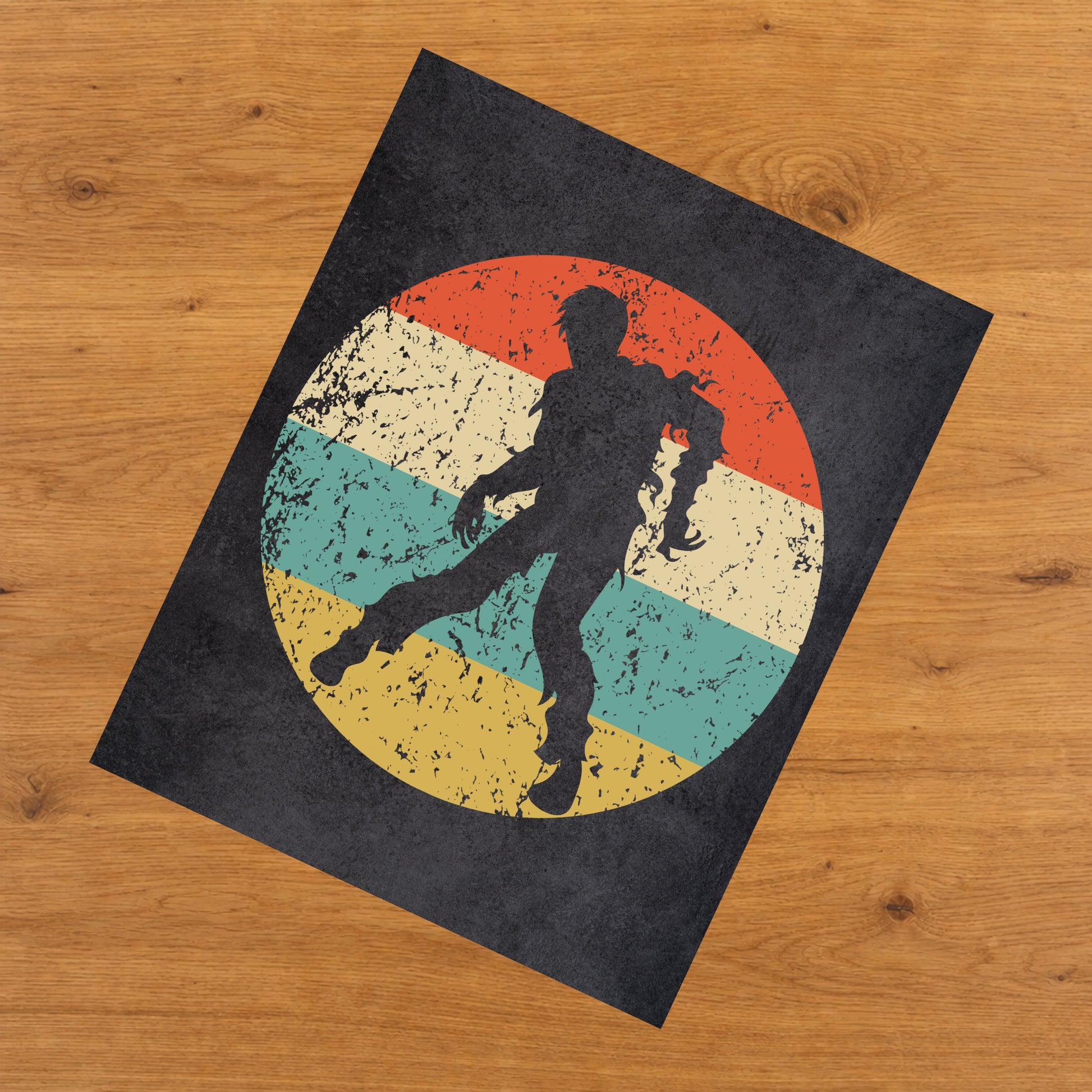 Zombie Monster Halloween Icon Retro 8"x10" Wall Art Print