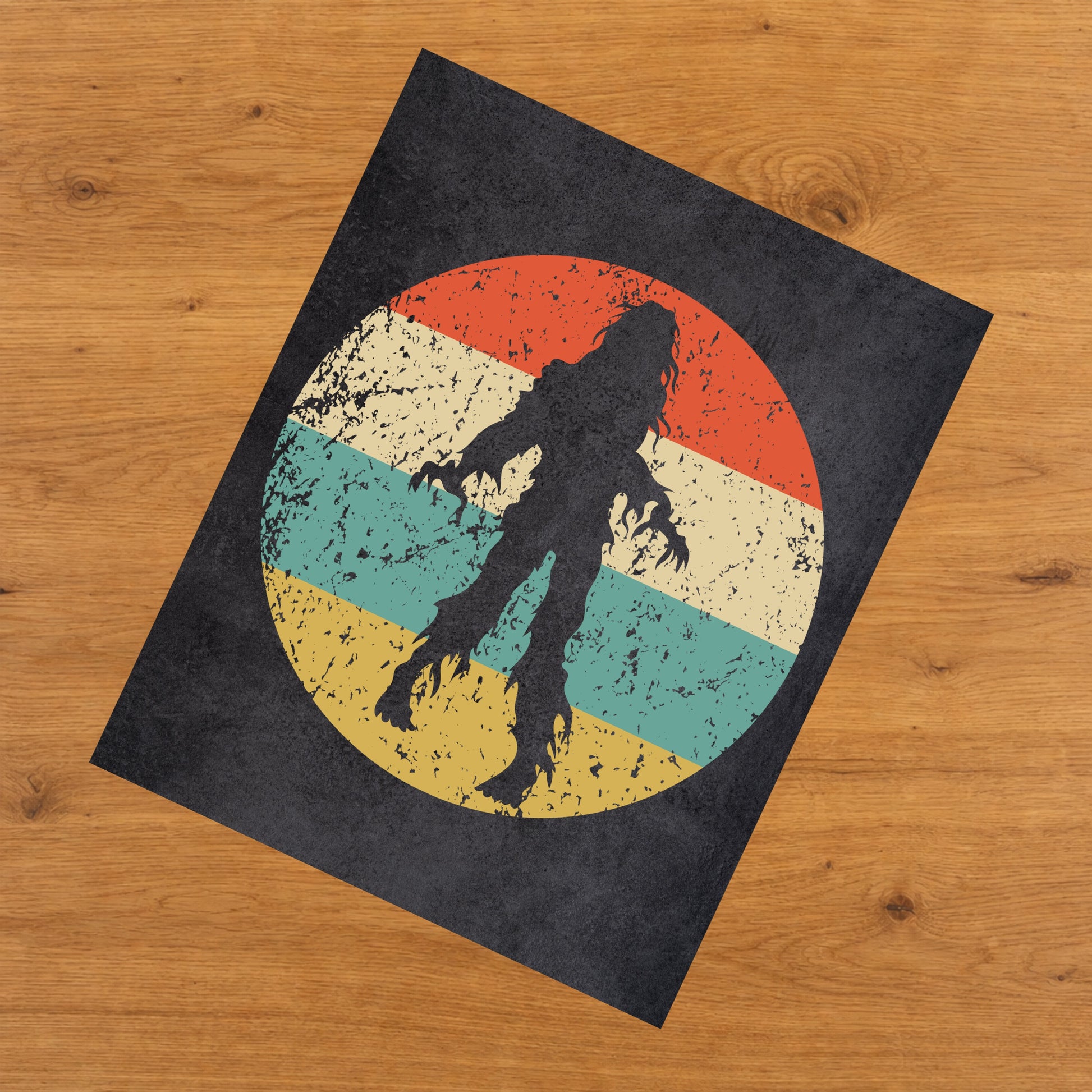 Zombie Monster Halloween Icon Retro 8"x10" Wall Art Print