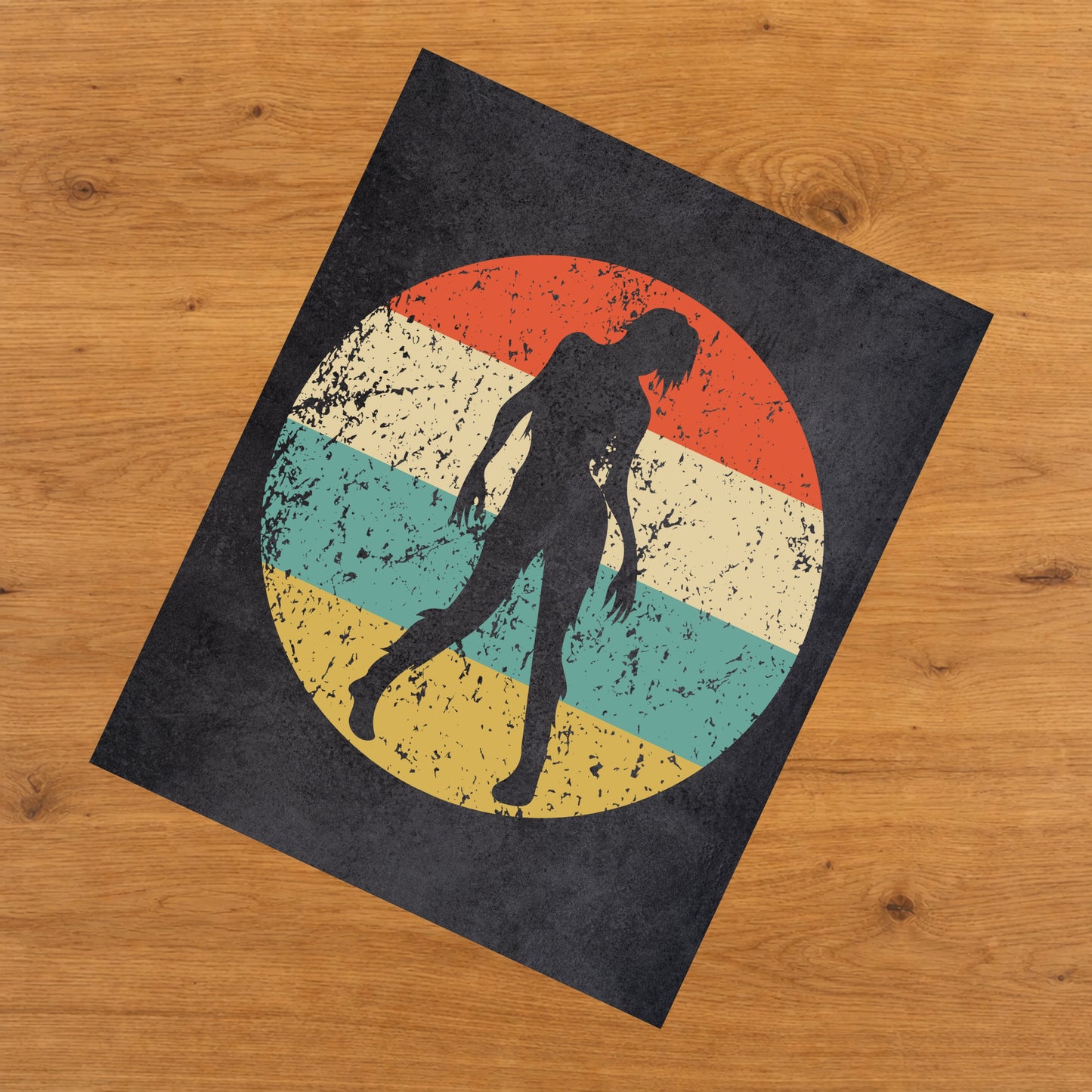Zombie Monster Halloween Icon Retro 8"x10" Wall Art Print