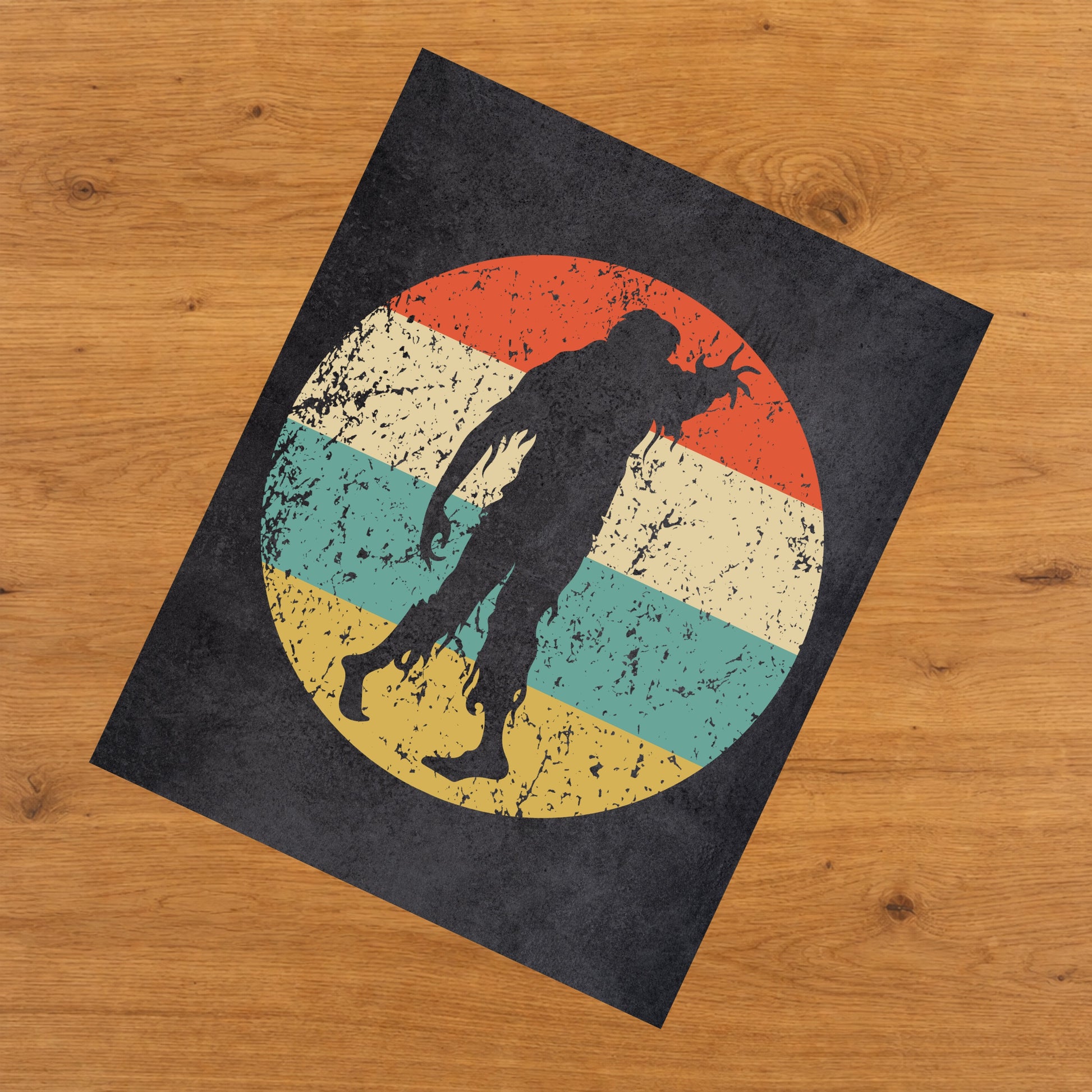 Zombie Monster Halloween Icon Retro 8"x10" Wall Art Print