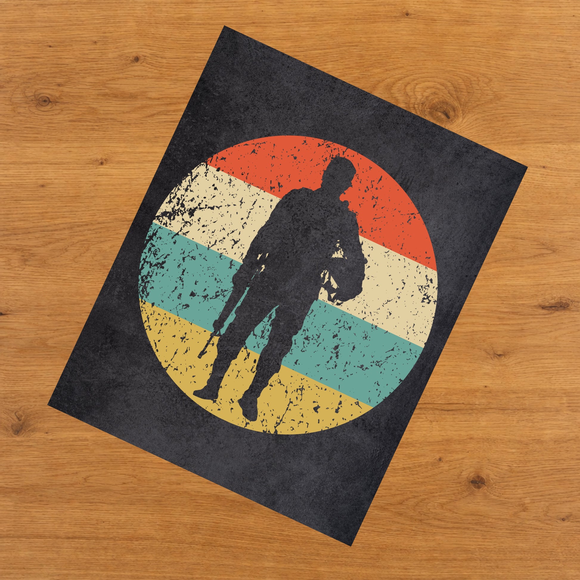 Standing Soldier Military Icon Retro 8"x10" Wall Art Print