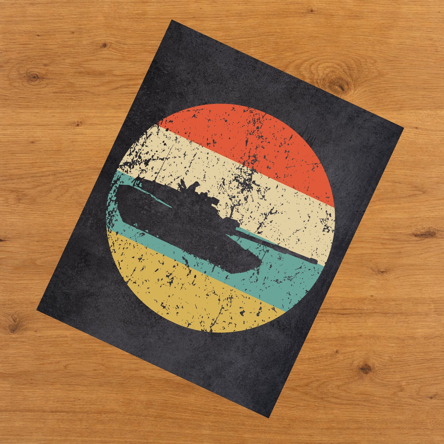 Military Tank Icon Retro 8"x10" Wall Art Print