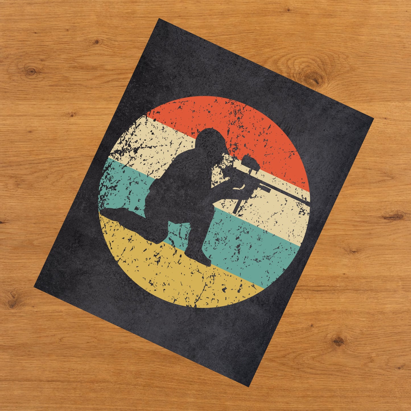Paintball Player Icon Retro 8"x10" Wall Art Print