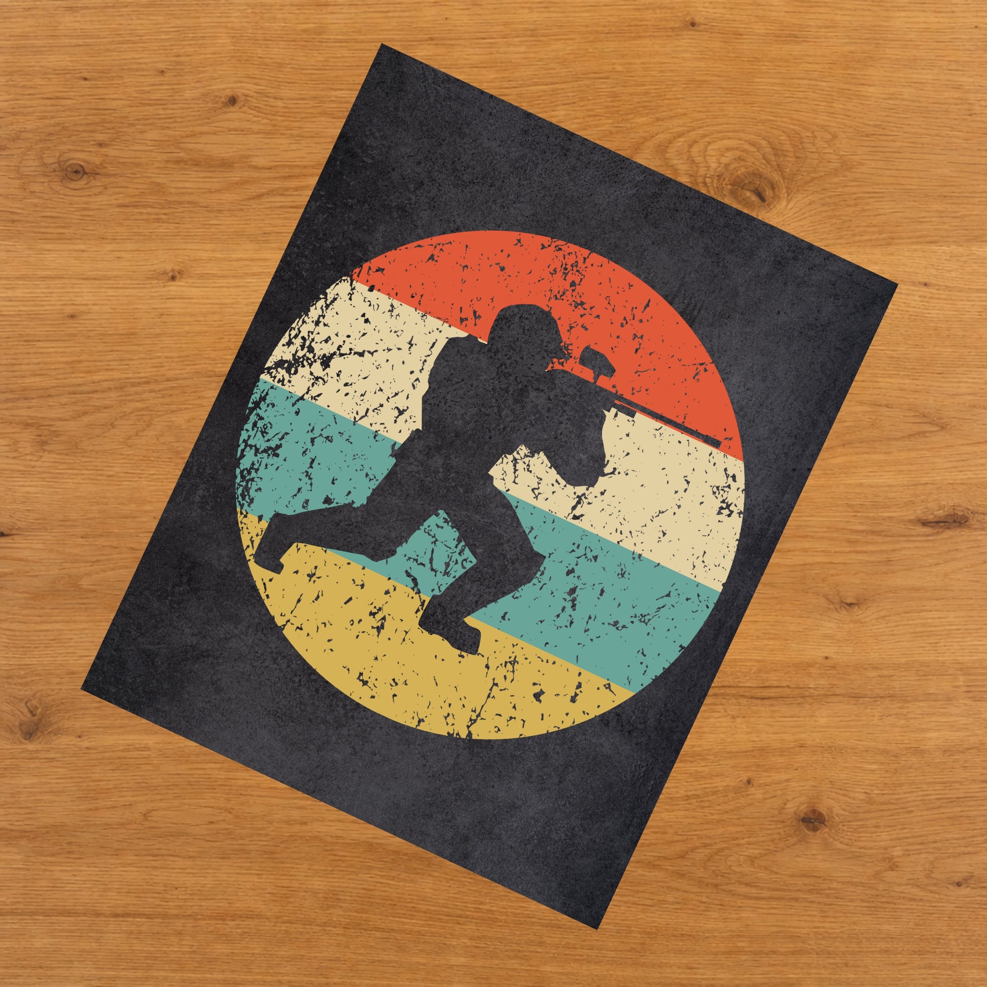 Paintball Player Icon Retro 8"x10" Wall Art Print
