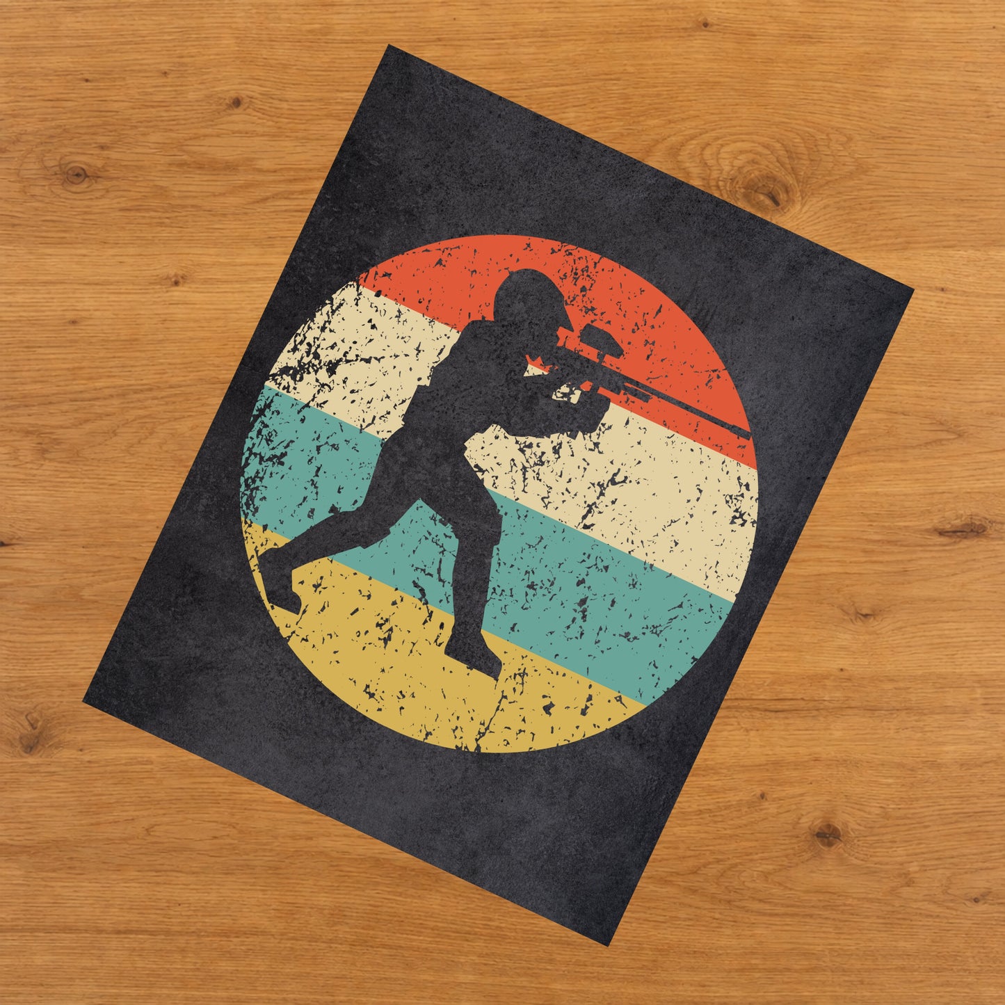 Paintball Player Icon Retro 8"x10" Wall Art Print