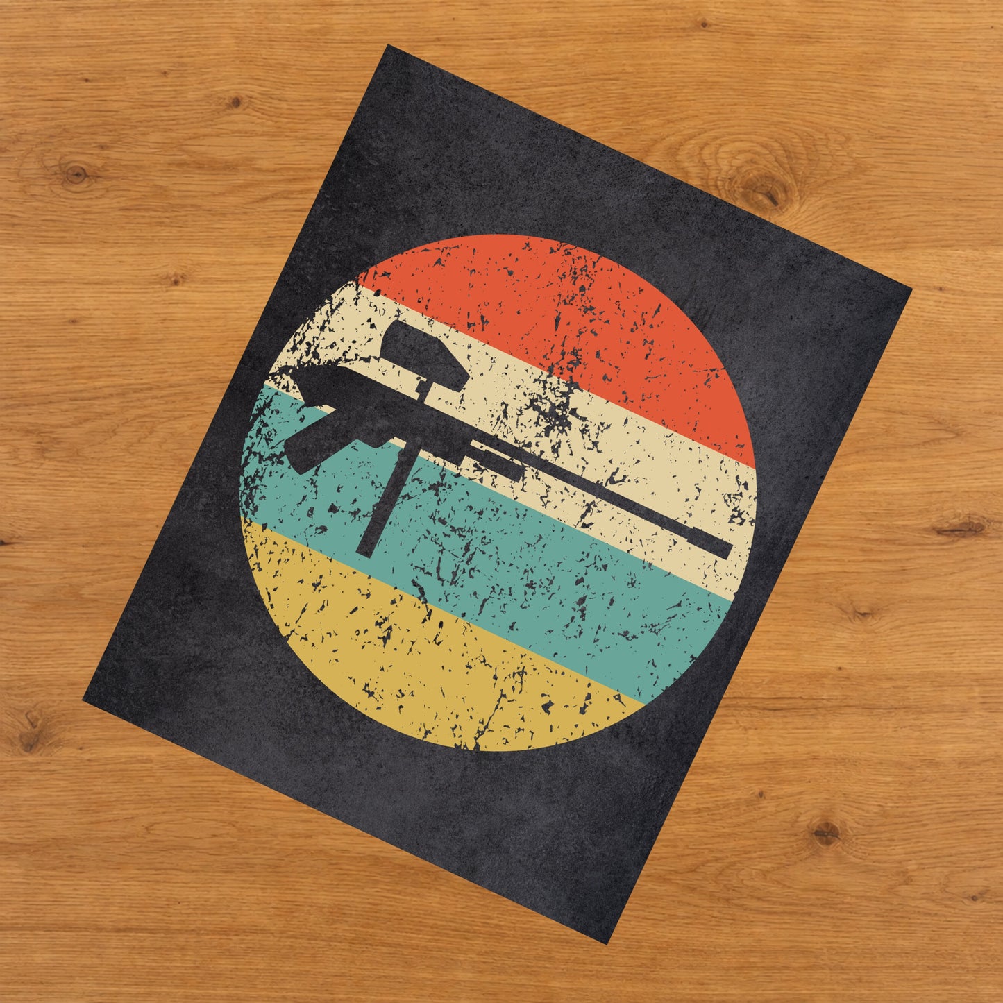 Paintball Gun Icon Retro 8"x10" Wall Art Print
