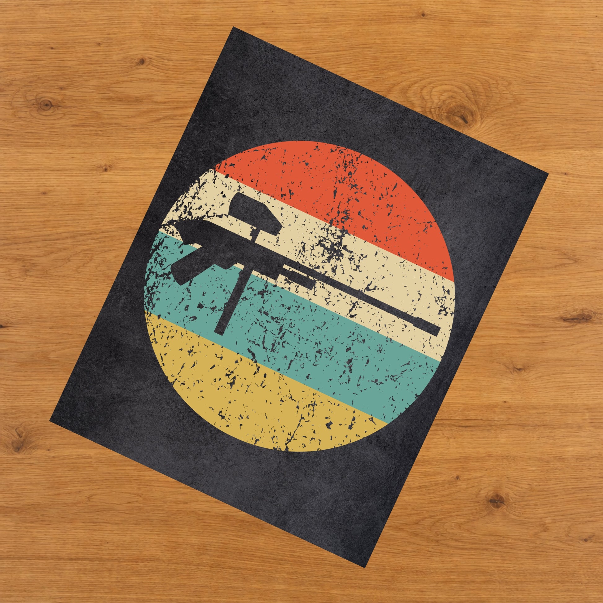 Paintball Gun Icon Retro 8"x10" Wall Art Print