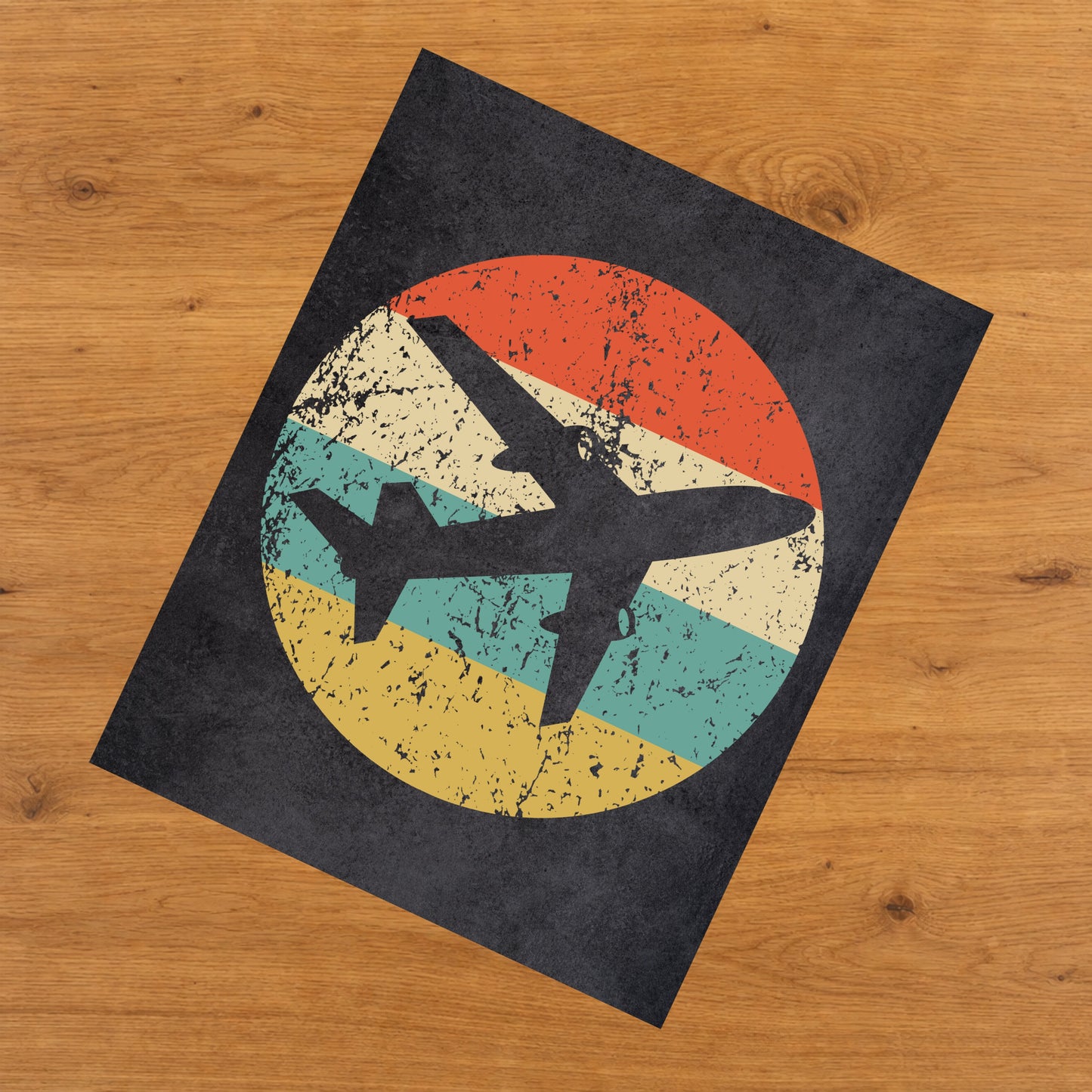 Airplane Icon Retro 8"x10" Wall Art Print