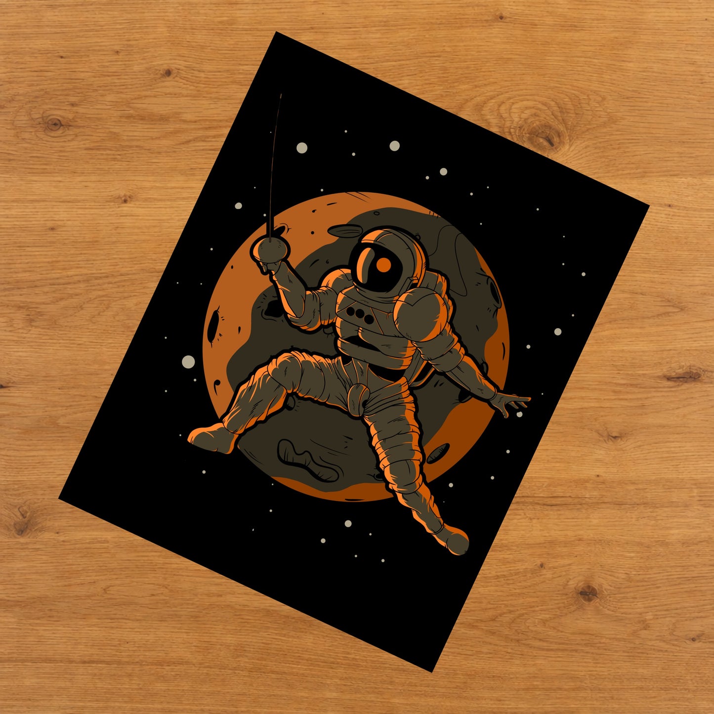 Fencing Astronaut Outer Space Spaceman 8"x10" Wall Art Print