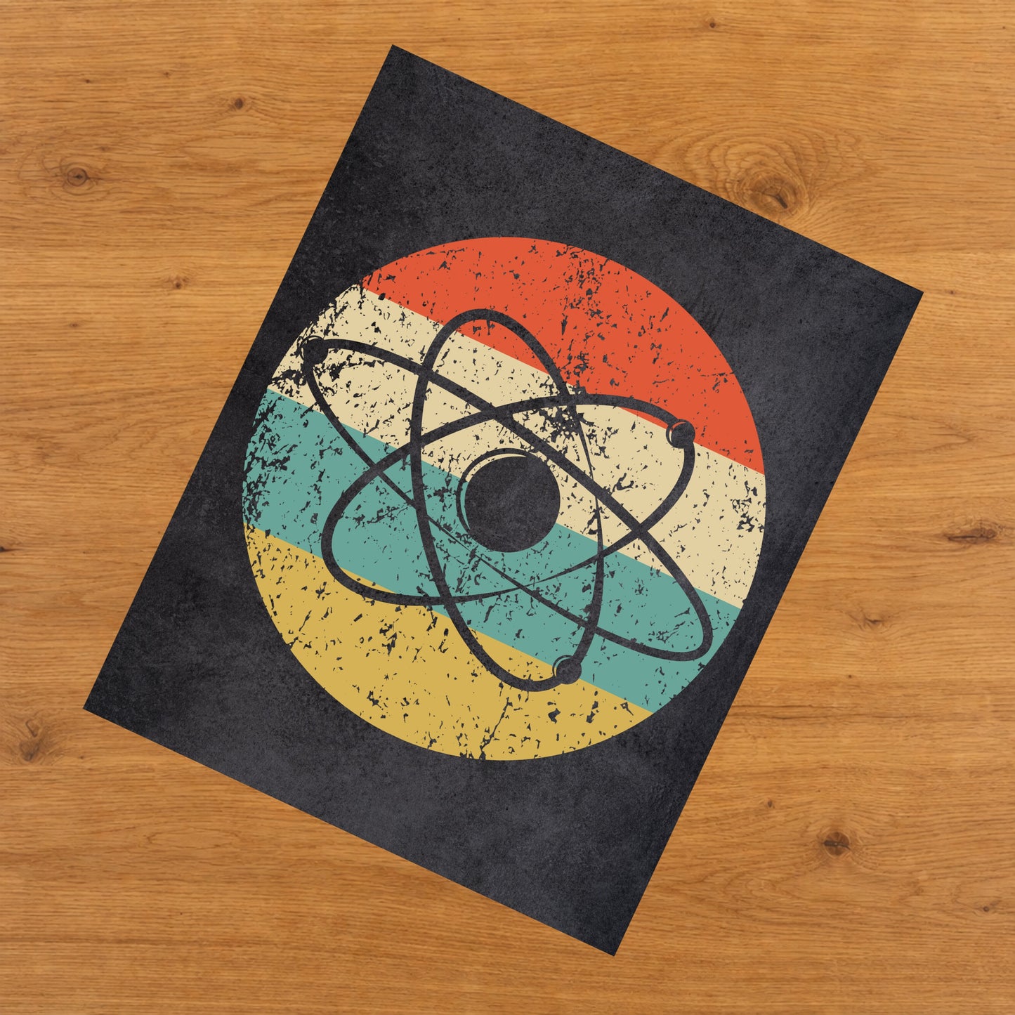 Atom Science Icon Retro 8"x10" Wall Art Print