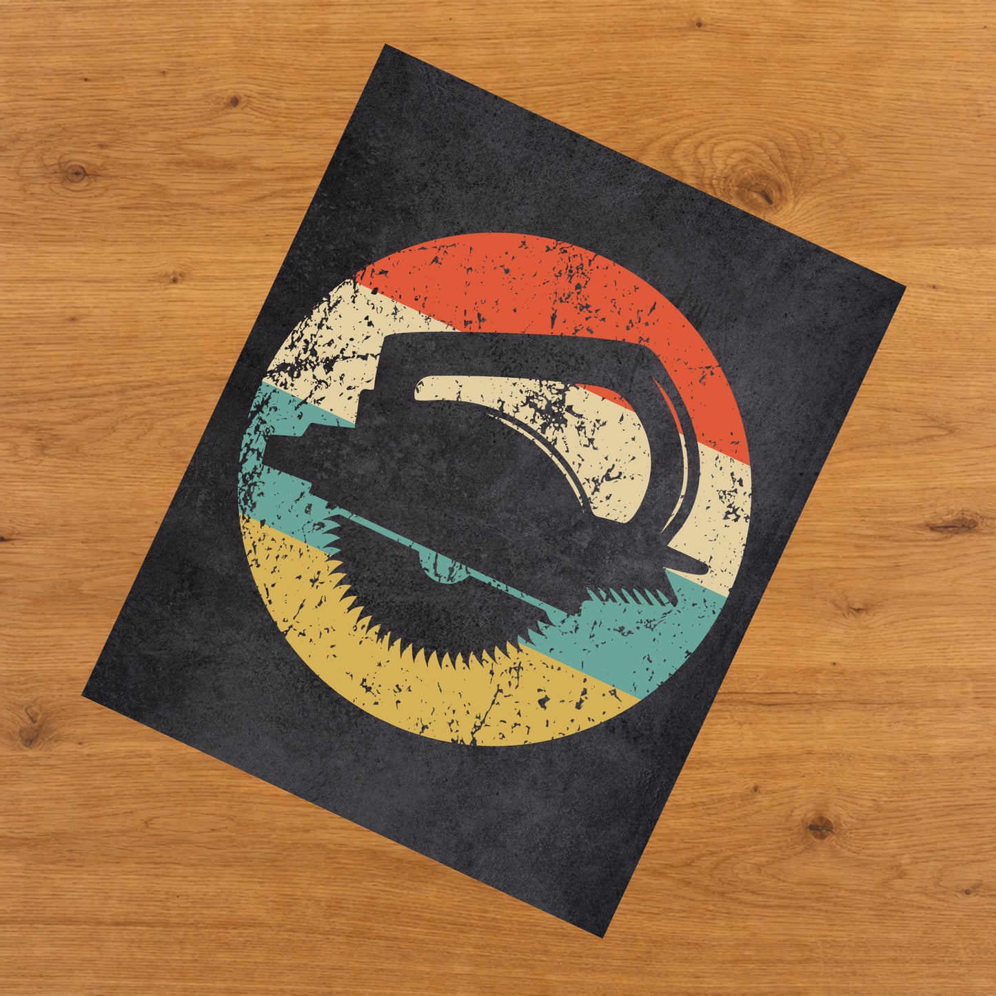 Circular Saw Carpentry Icon Retro 8"x10" Wall Art Print