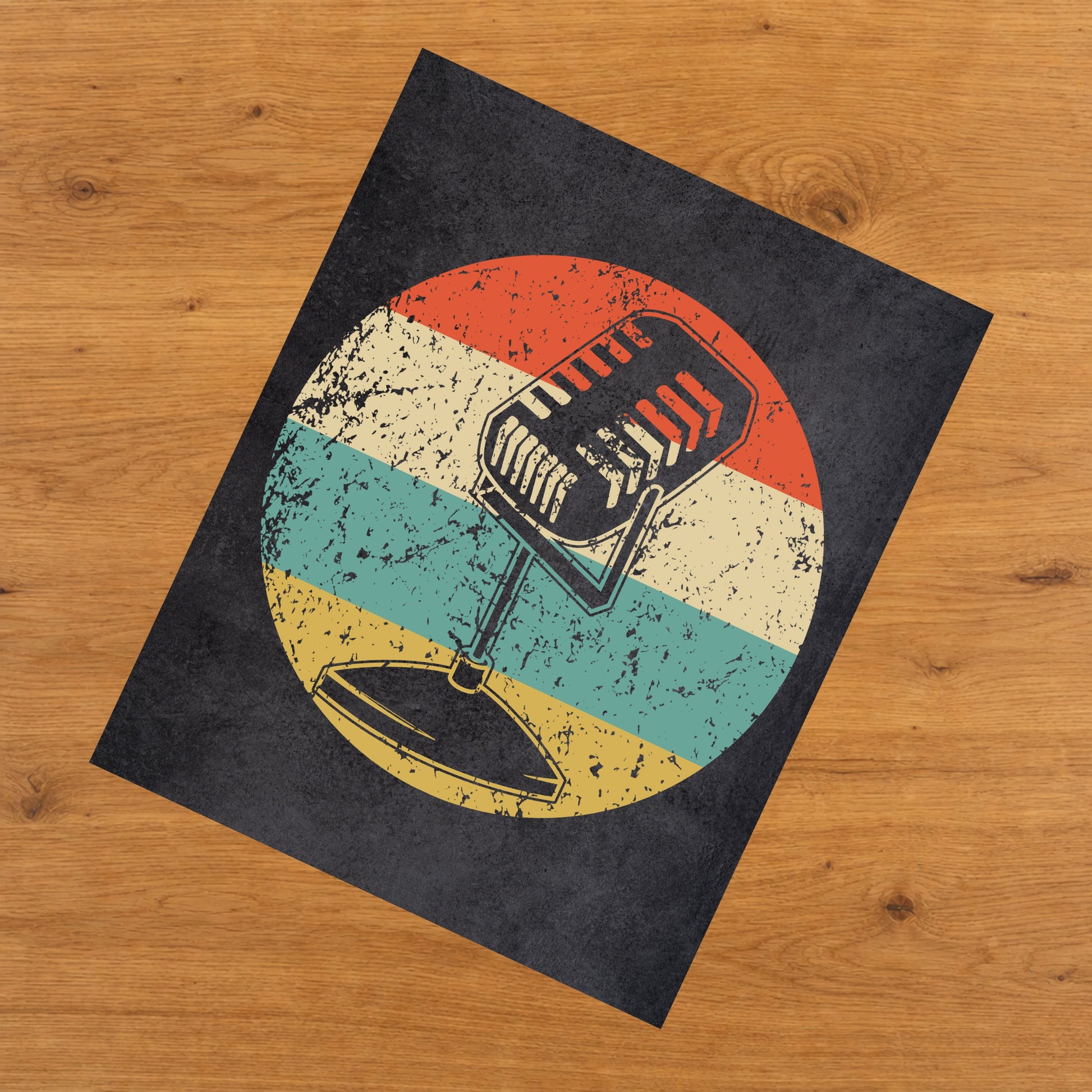 Old School Microphone Radio Icon Retro 8"x10" Wall Art Print