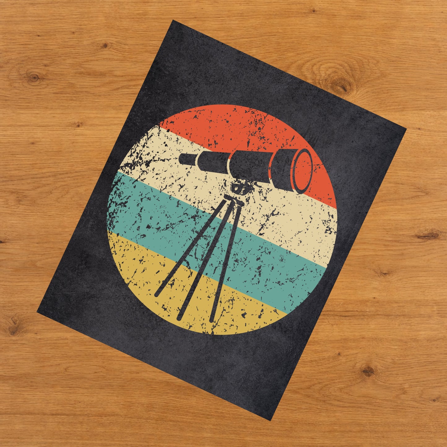 Space Science Telescope Astronomy Icon Retro 8"x10" Wall Art Print