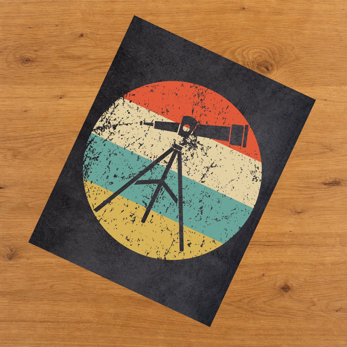 Astronomy Space Science Telescope Icon Retro 8"x10" Wall Art Print