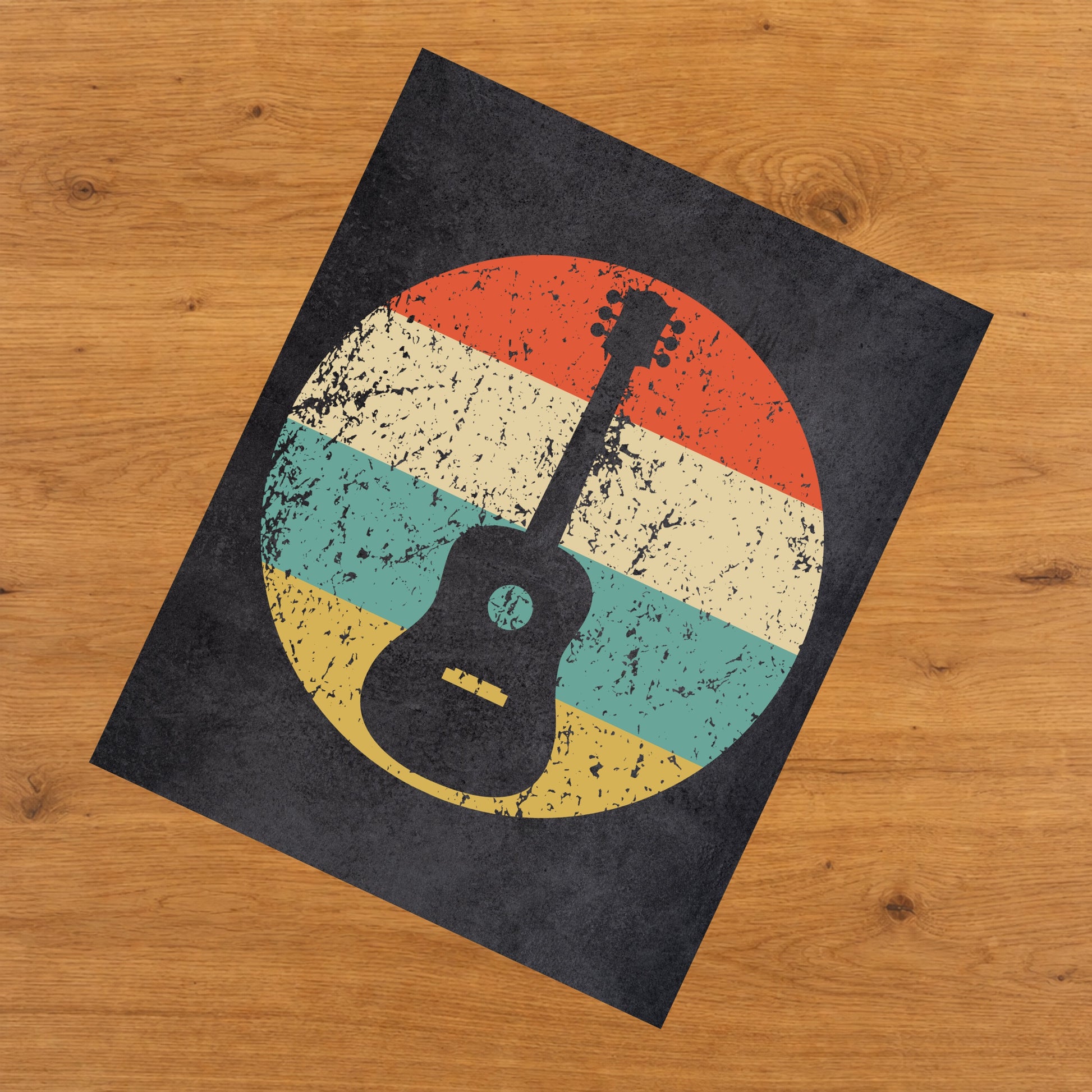 Classic Acoustic Guitar Musical Instrument Music Icon Retro 8"x10" Wall Art Print