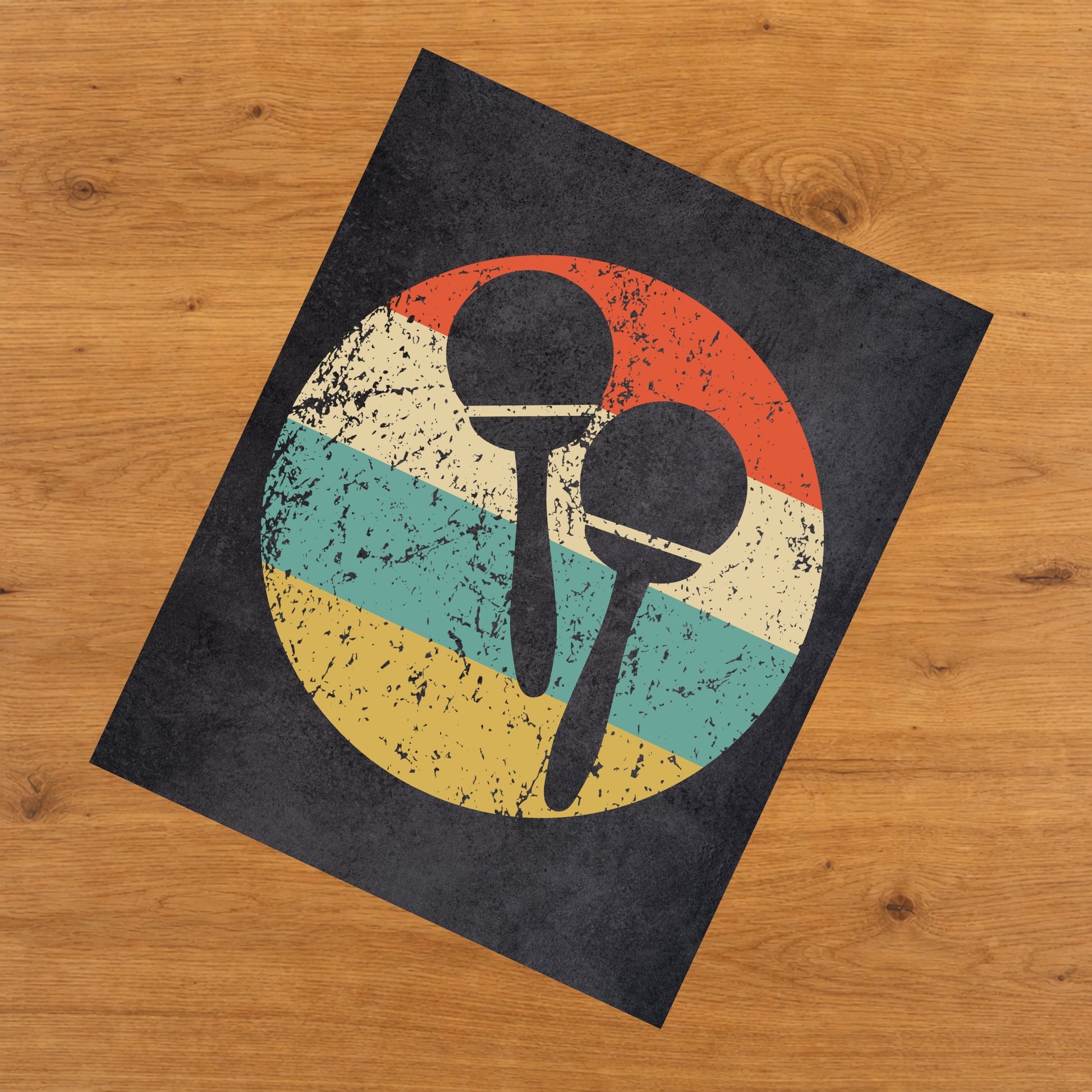 Maracas Musical Instrument Music Icon Retro 8"x10" Wall Art Print