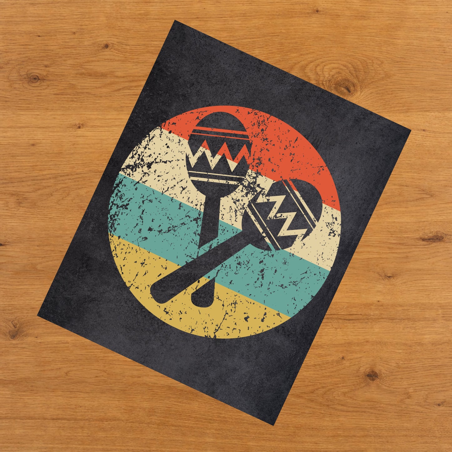 Maracas Musical Instrument Music Icon Retro 8"x10" Wall Art Print