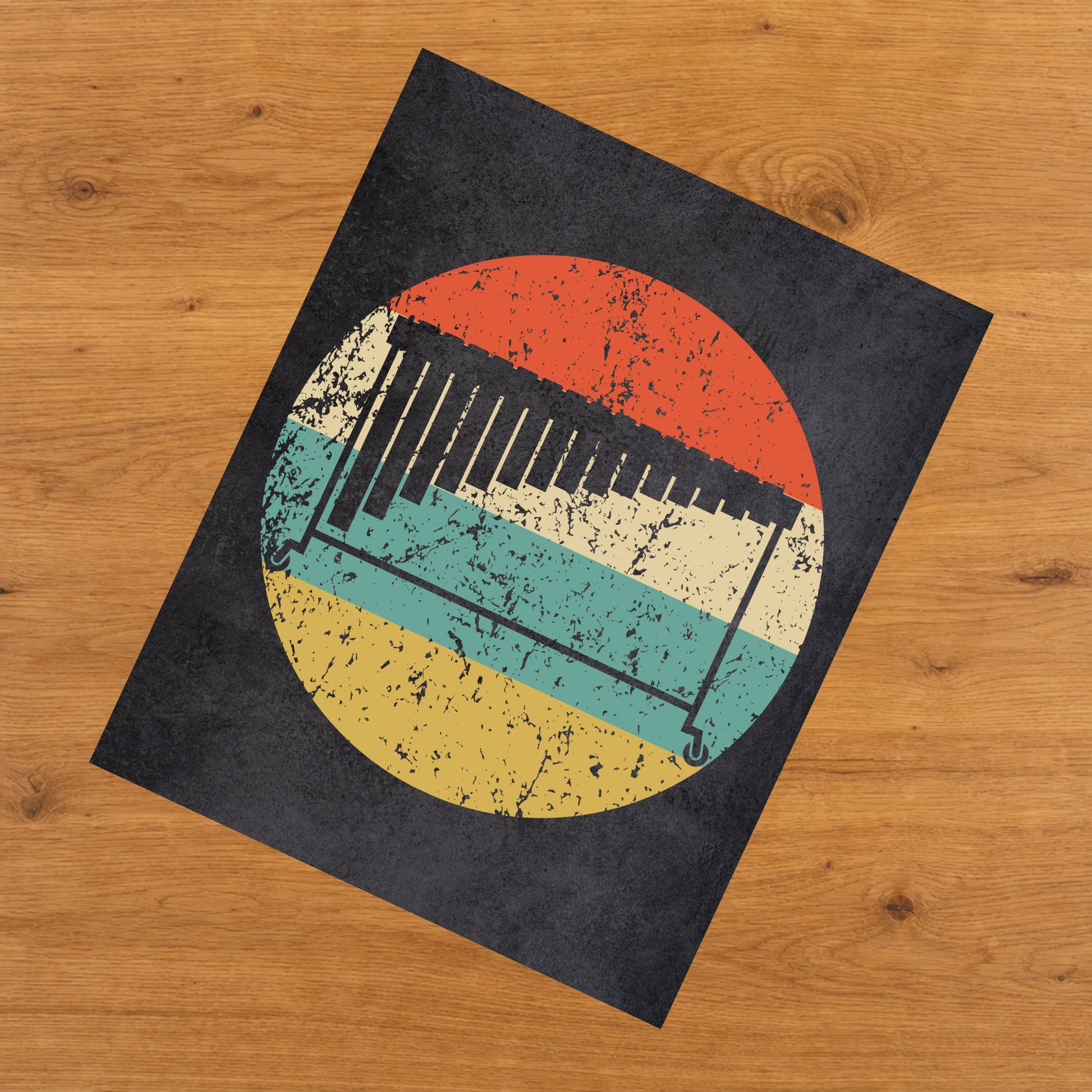Marimba Musical Instrument Music Icon Retro 8"x10" Wall Art Print