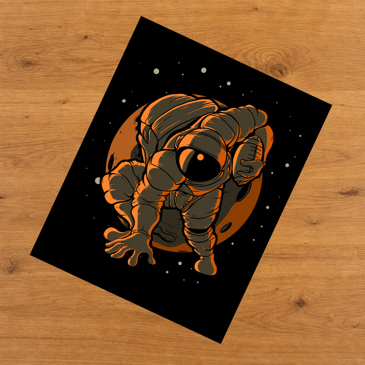 Football Astronaut Outer Space Spaceman 8"x10" Wall Art Print