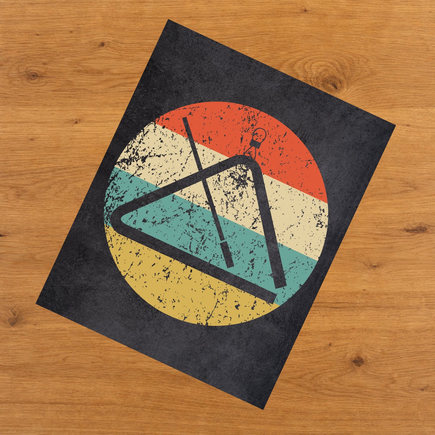 Triangle Musical Instrument Music Icon Retro 8"x10" Wall Art Print
