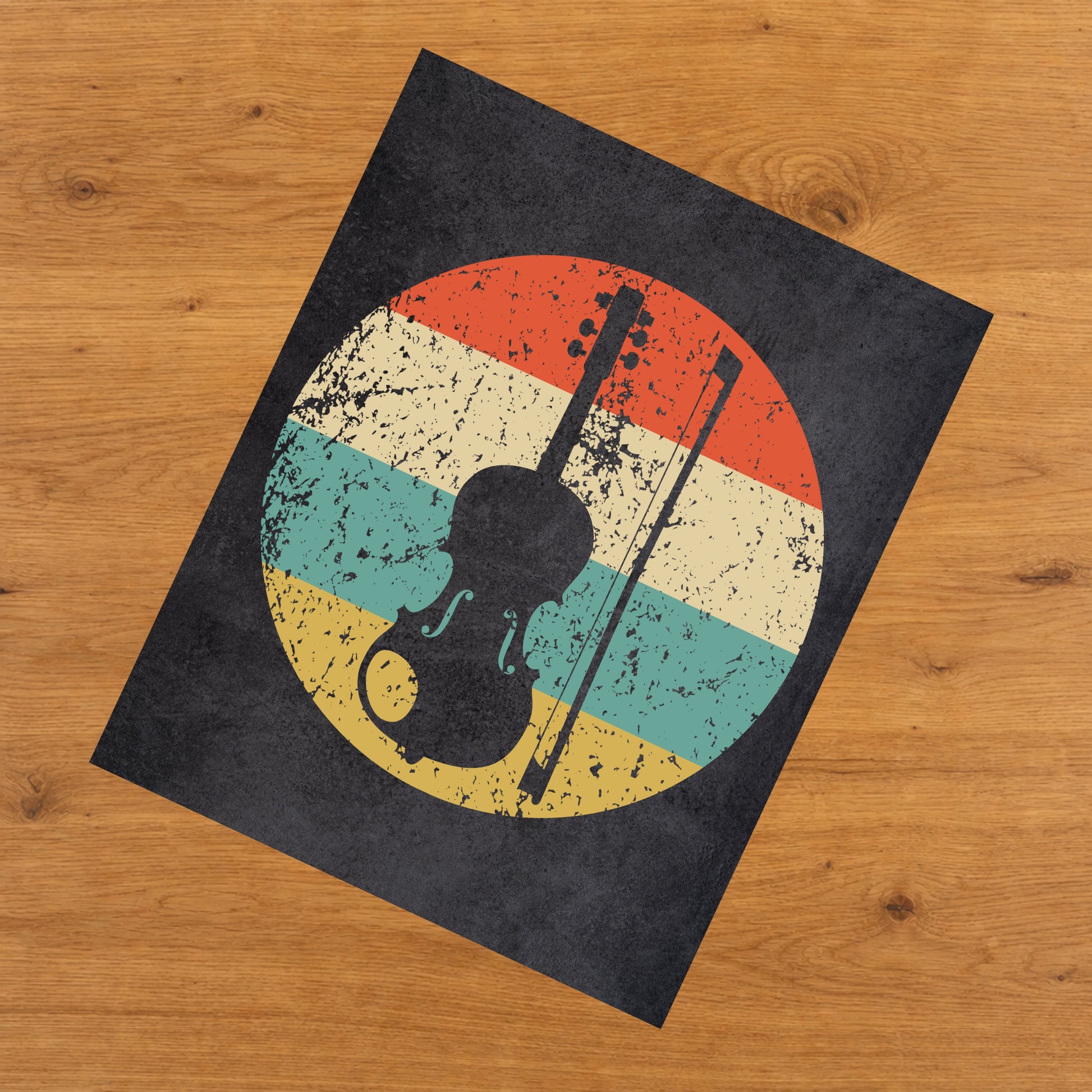 Violin Viola Musical Instrument Music Icon Retro 8"x10" Wall Art Print