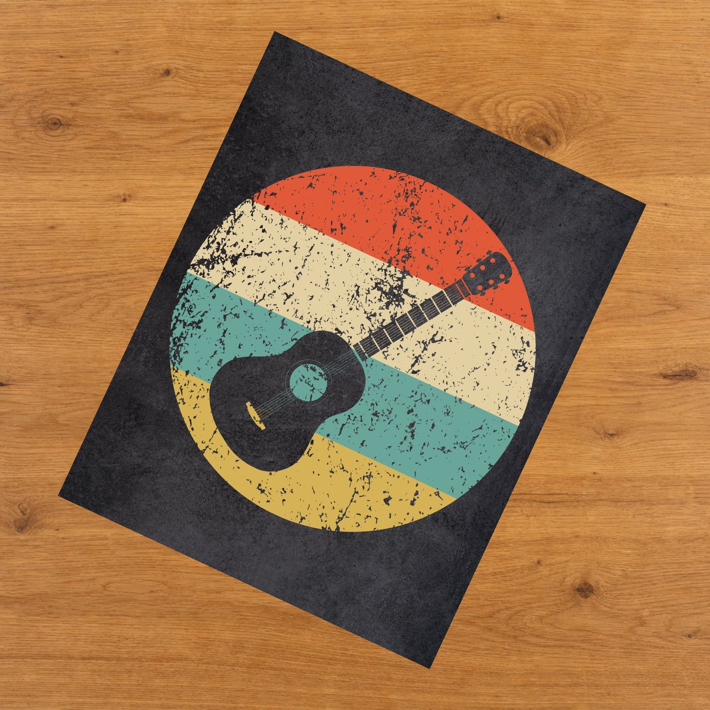 Acoustic Guitar Musical Instrument Music Icon Retro 8"x10" Wall Art Print