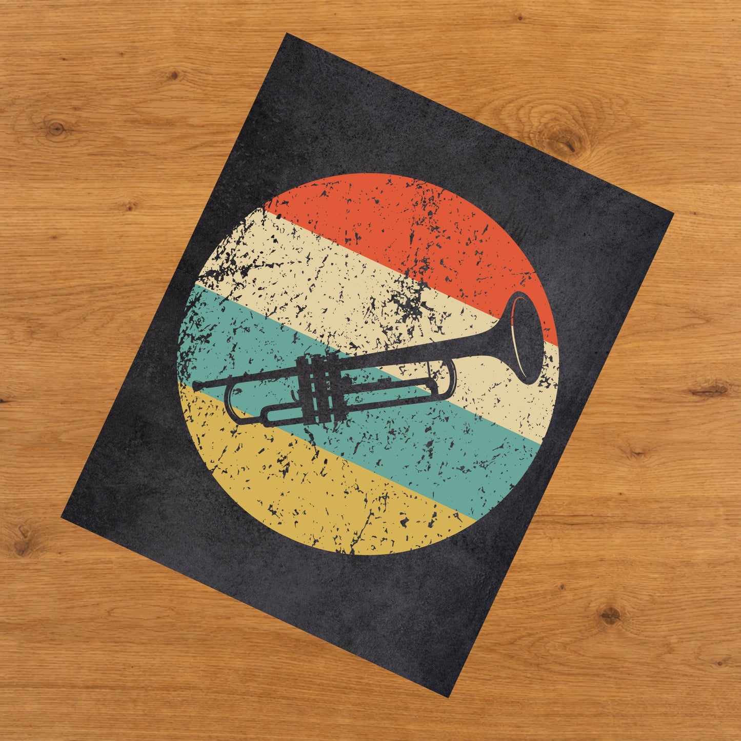 Trumpet Musical Instrument Music Icon Retro 8"x10" Wall Art Print