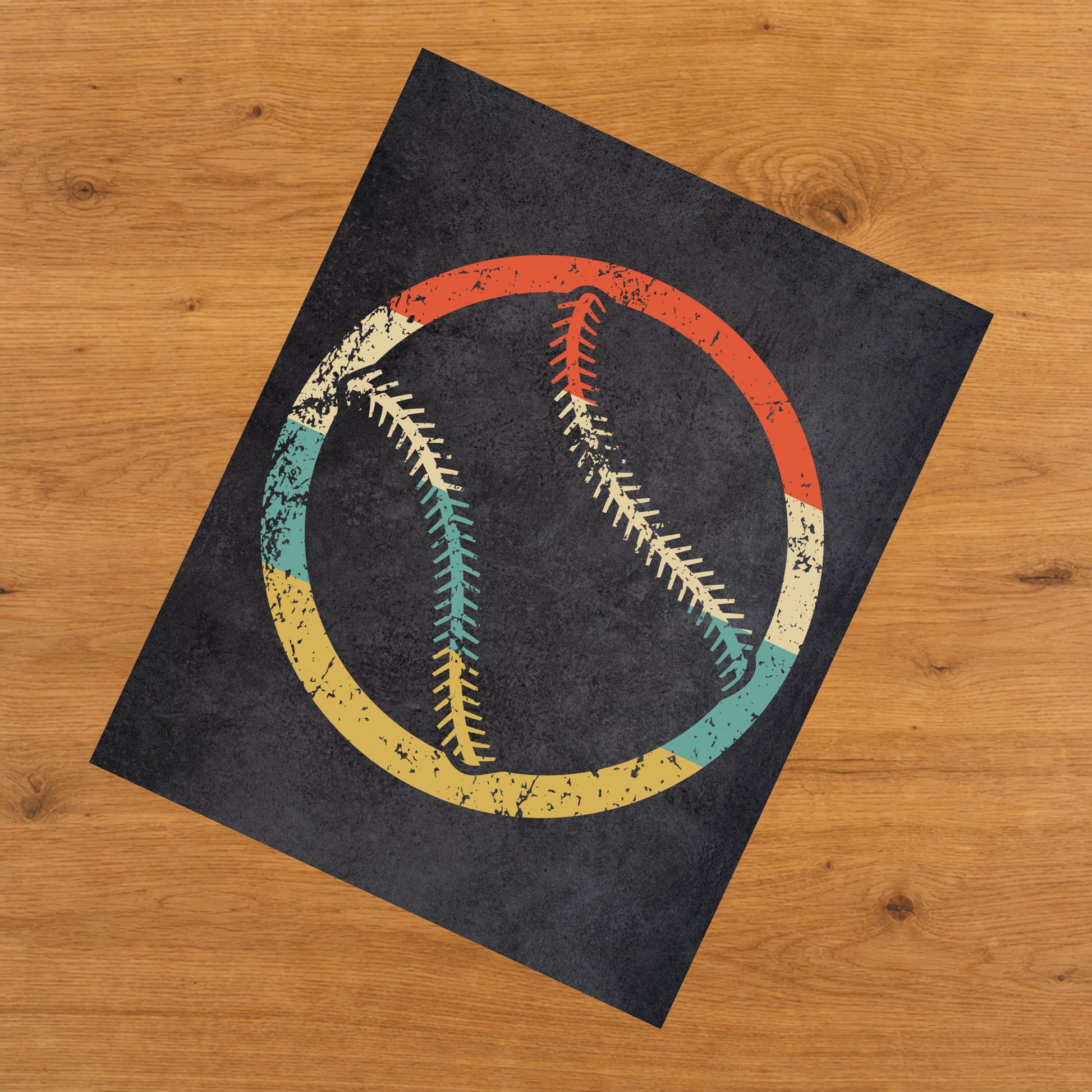 Baseball Softball Sports Icon Retro 8"x10" Wall Art Print