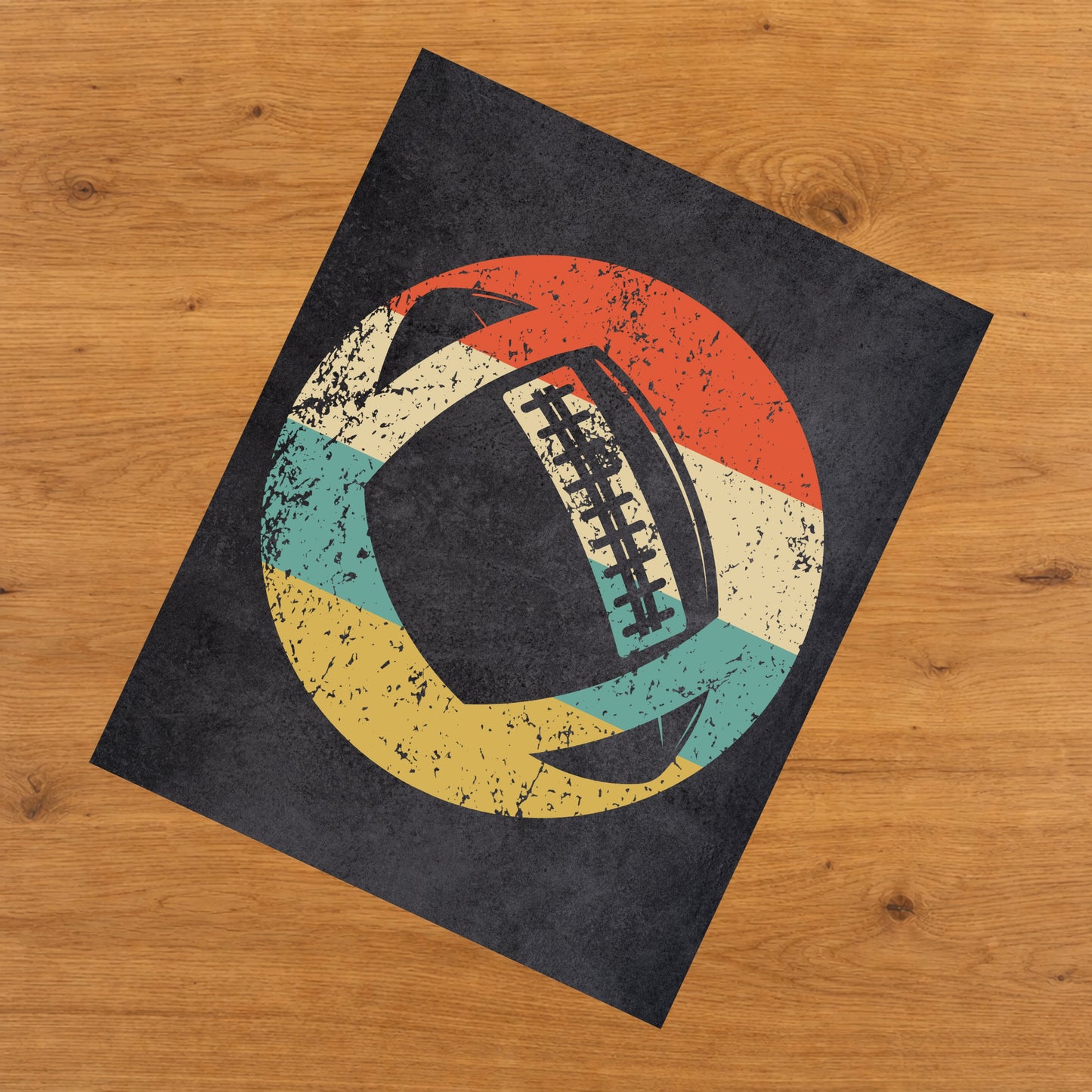 Football Sports Icon Retro 8"x10" Wall Art Print