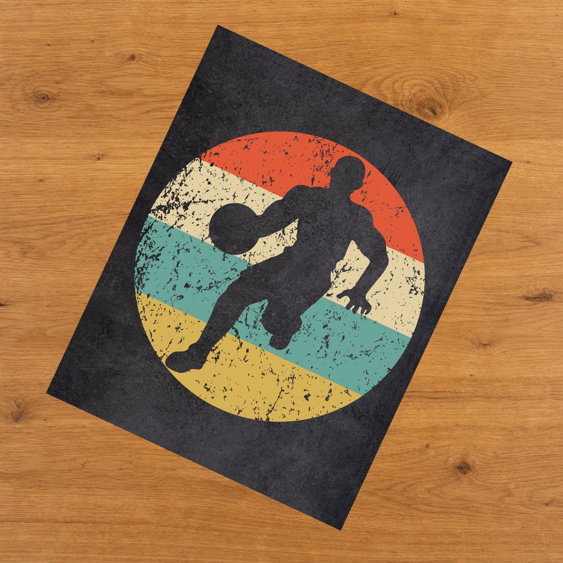 Basketball Player Sports Icon Retro 8"x10" Wall Art Print