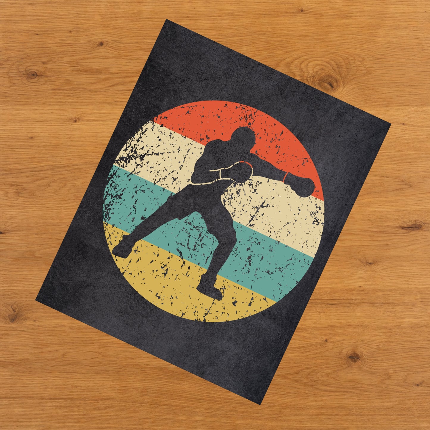 Boxer Punch Boxing Sports Icon Retro 8"x10" Wall Art Print